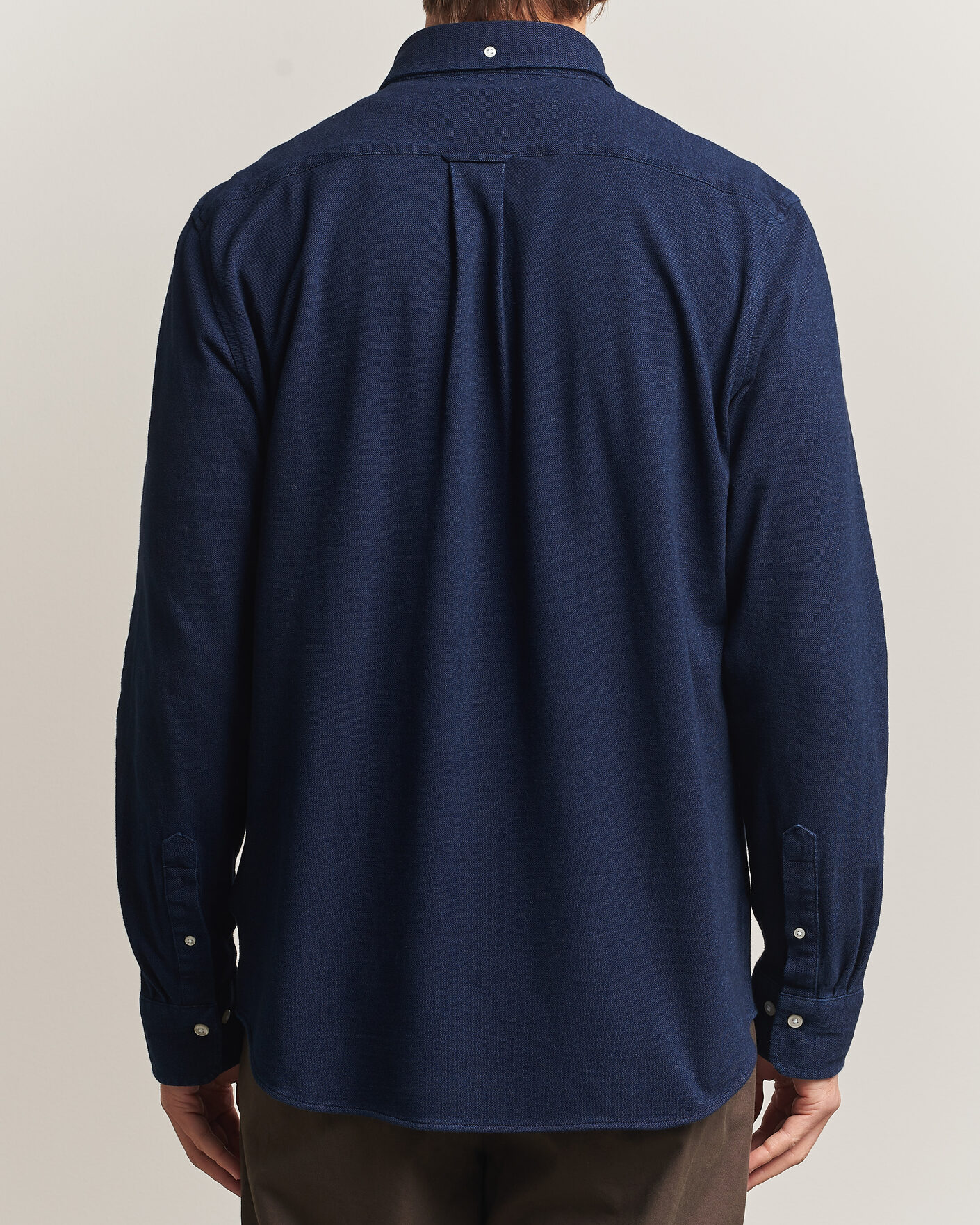 Heren | Overhemden | Gant | Regular Fit Indigo Jersey Pique Shirt Dark Blue