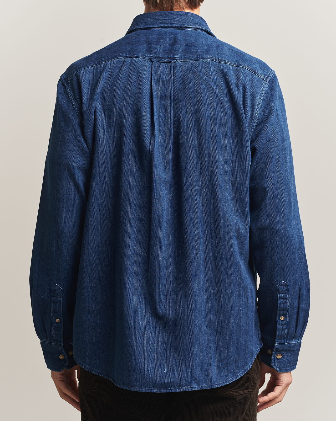 Heren | Overhemden | Gant | Regular Fit Indigo Herringbone Overshirt Mid Blue