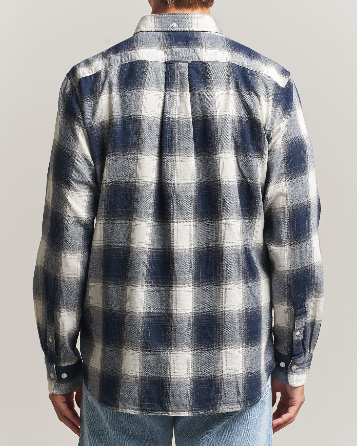 Heren | Overhemden | Gant | Regular Fit Windblown Flannel Checked Shirt Evening Blue