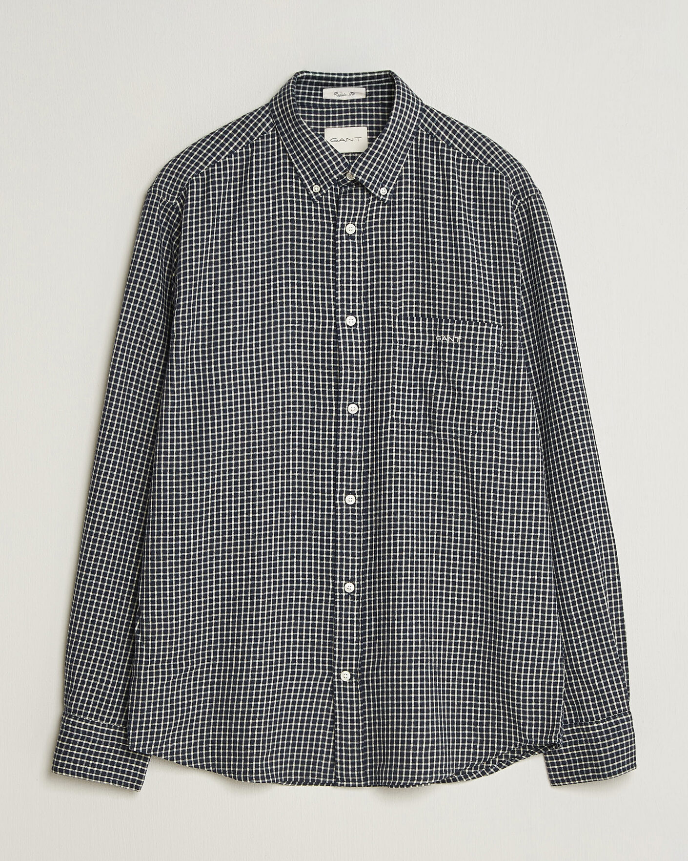 Heren | Overhemden | Gant | Regular Fit Windblown Flannel Checked Shirt Evening Blue