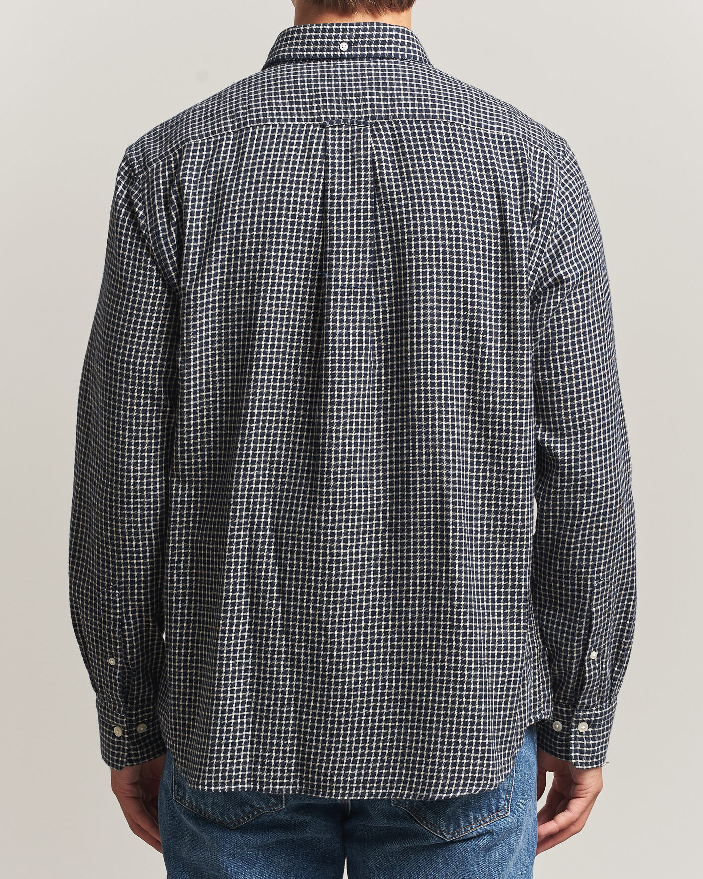 Heren | Overhemden | Gant | Regular Fit Windblown Flannel Checked Shirt Evening Blue