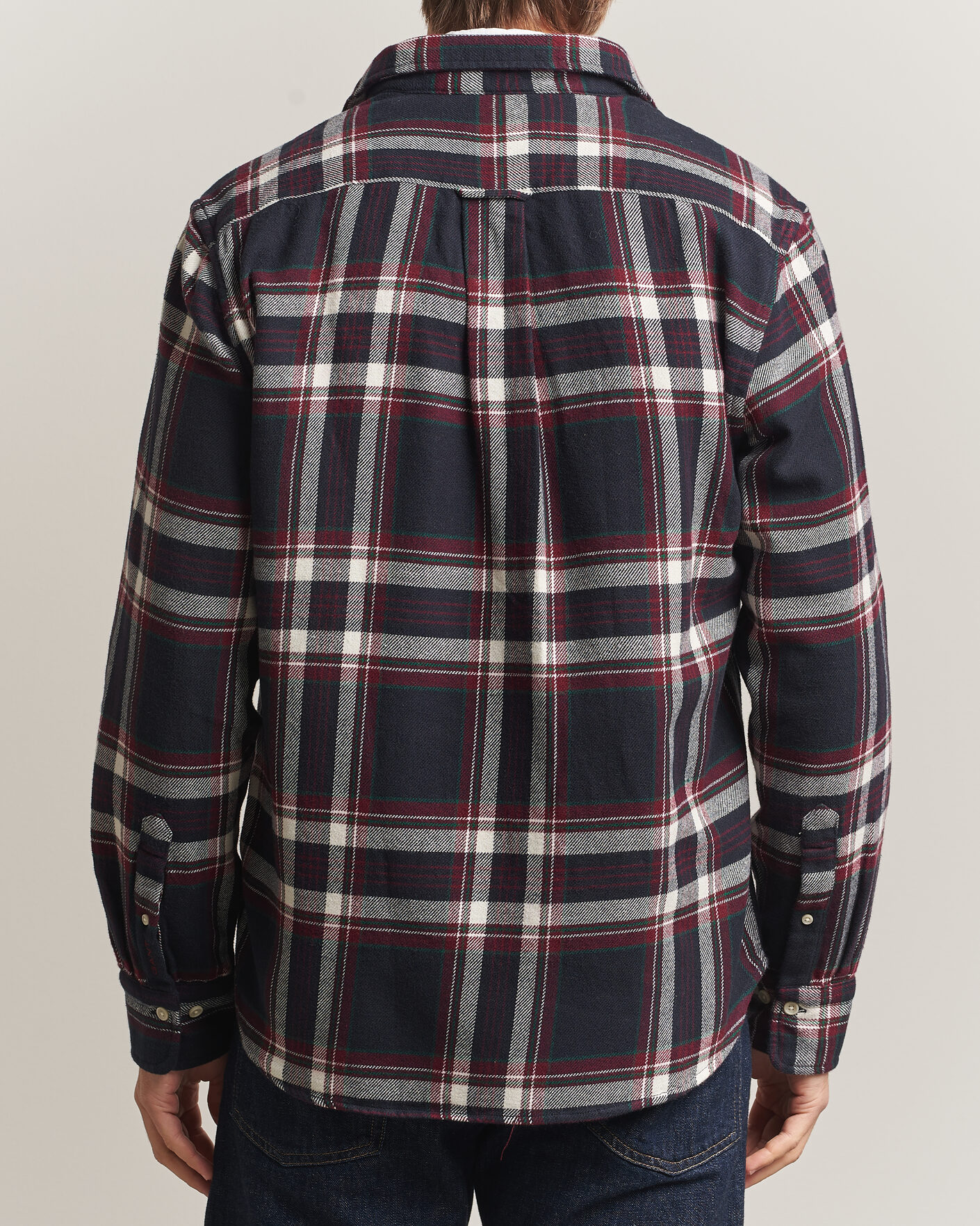 Heren | Overhemden | Gant | Regular Fit Flannel Checked Overshirt Evening Blue
