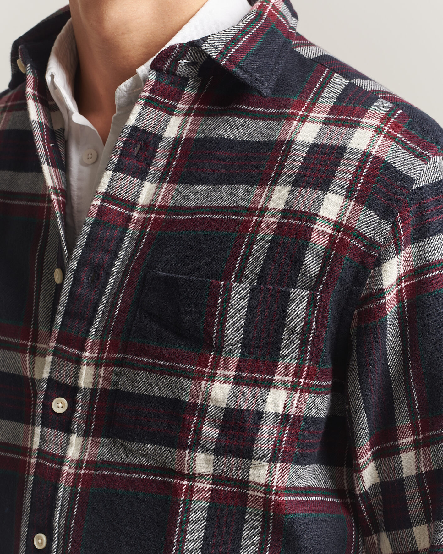 Heren | Overhemden | Gant | Regular Fit Flannel Checked Overshirt Evening Blue