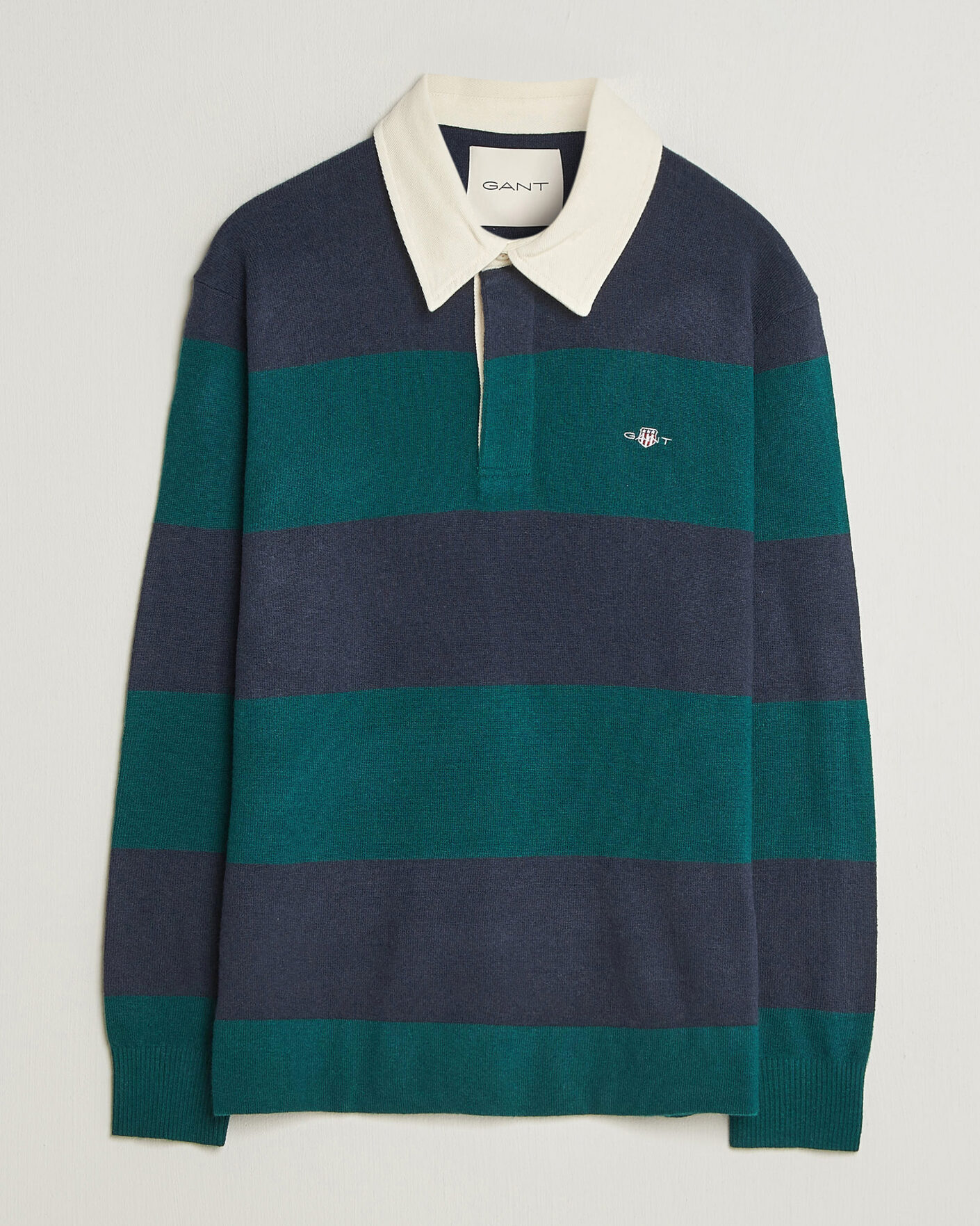 Heren | Truien | Gant | Lambswool Barstriped Rugger Dark Emerald