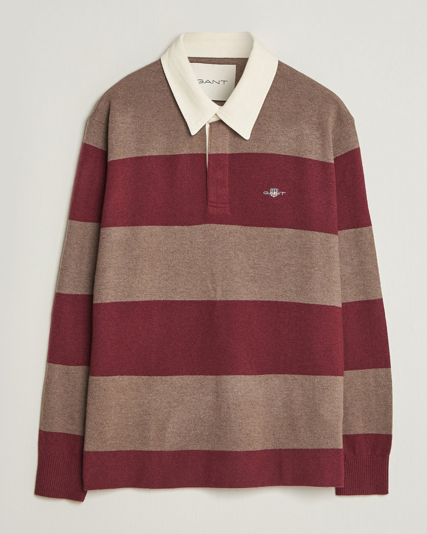 Heren | Truien | Gant | Lambswool Barstriped Rugger Deep Grape Wine