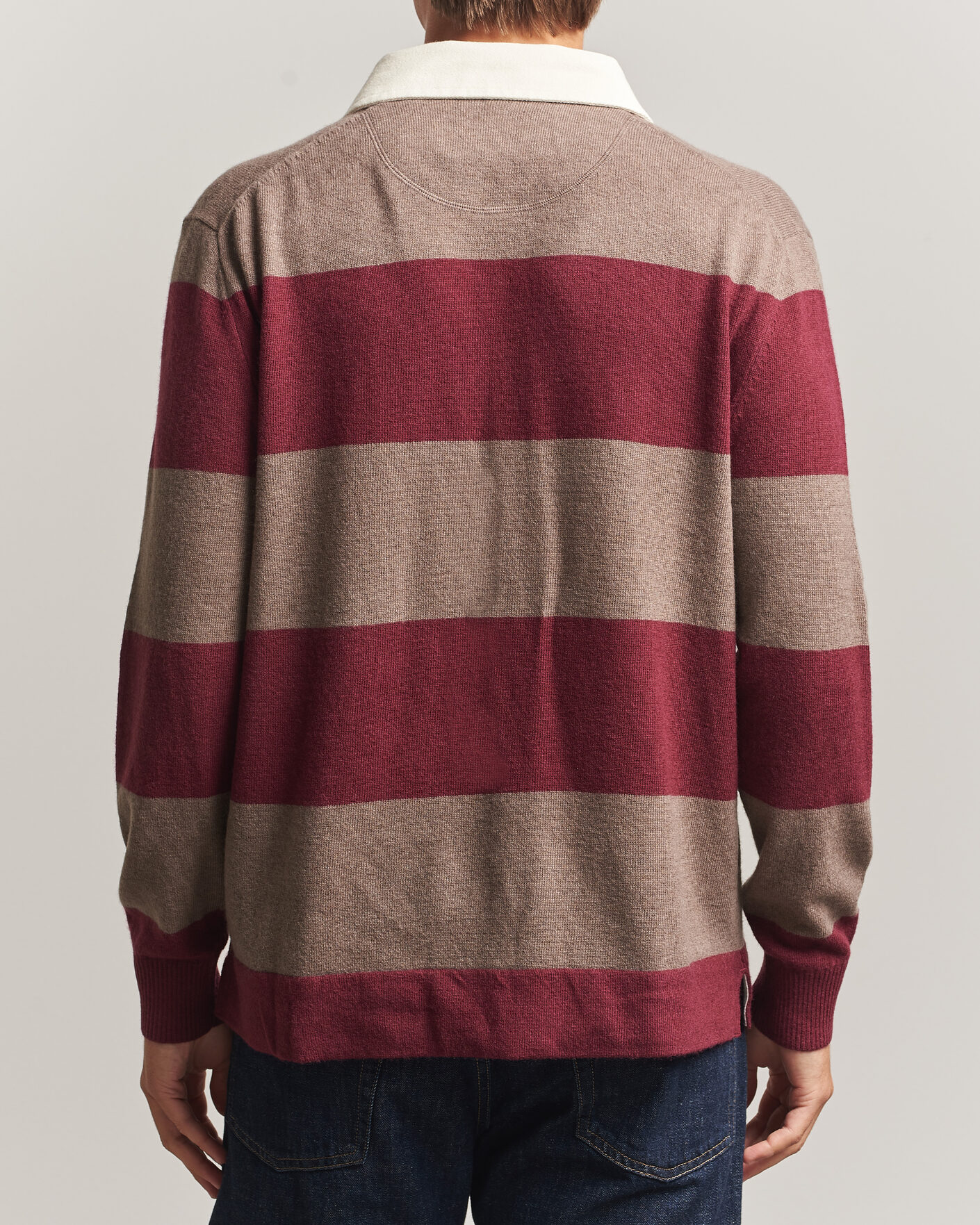 Heren | Truien | Gant | Lambswool Barstriped Rugger Deep Grape Wine