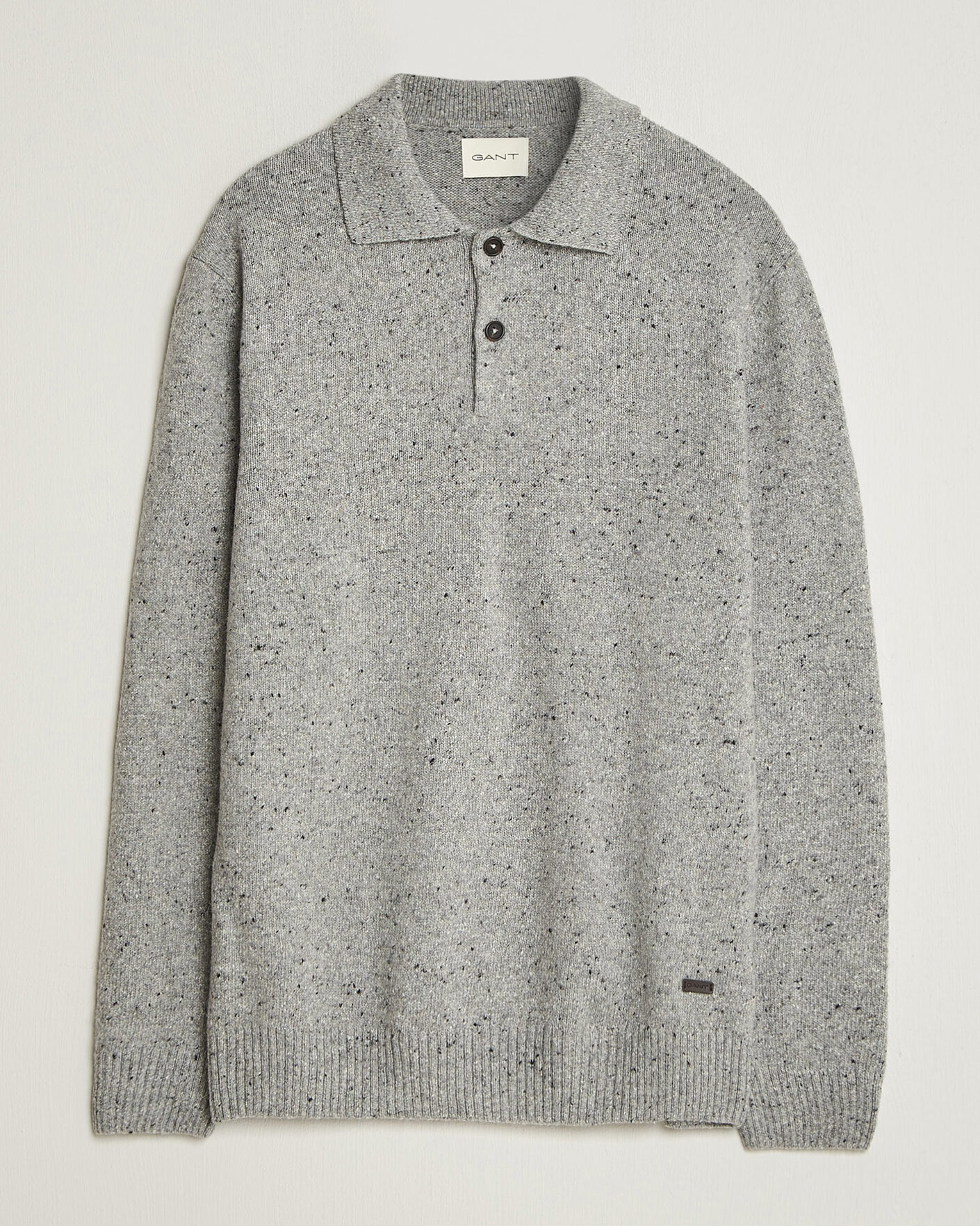Heren | Truien | Gant | Neps Wool Polo Grey Melange