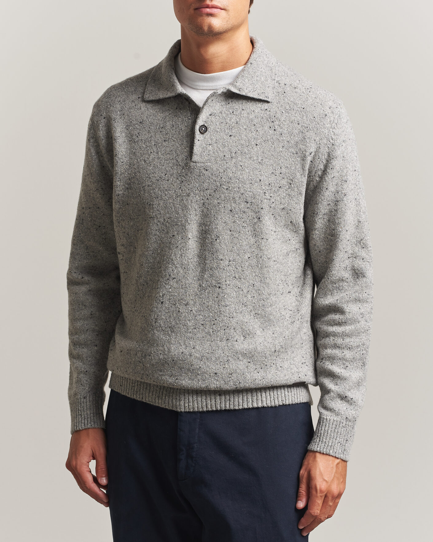 Heren | Truien | Gant | Neps Wool Polo Grey Melange