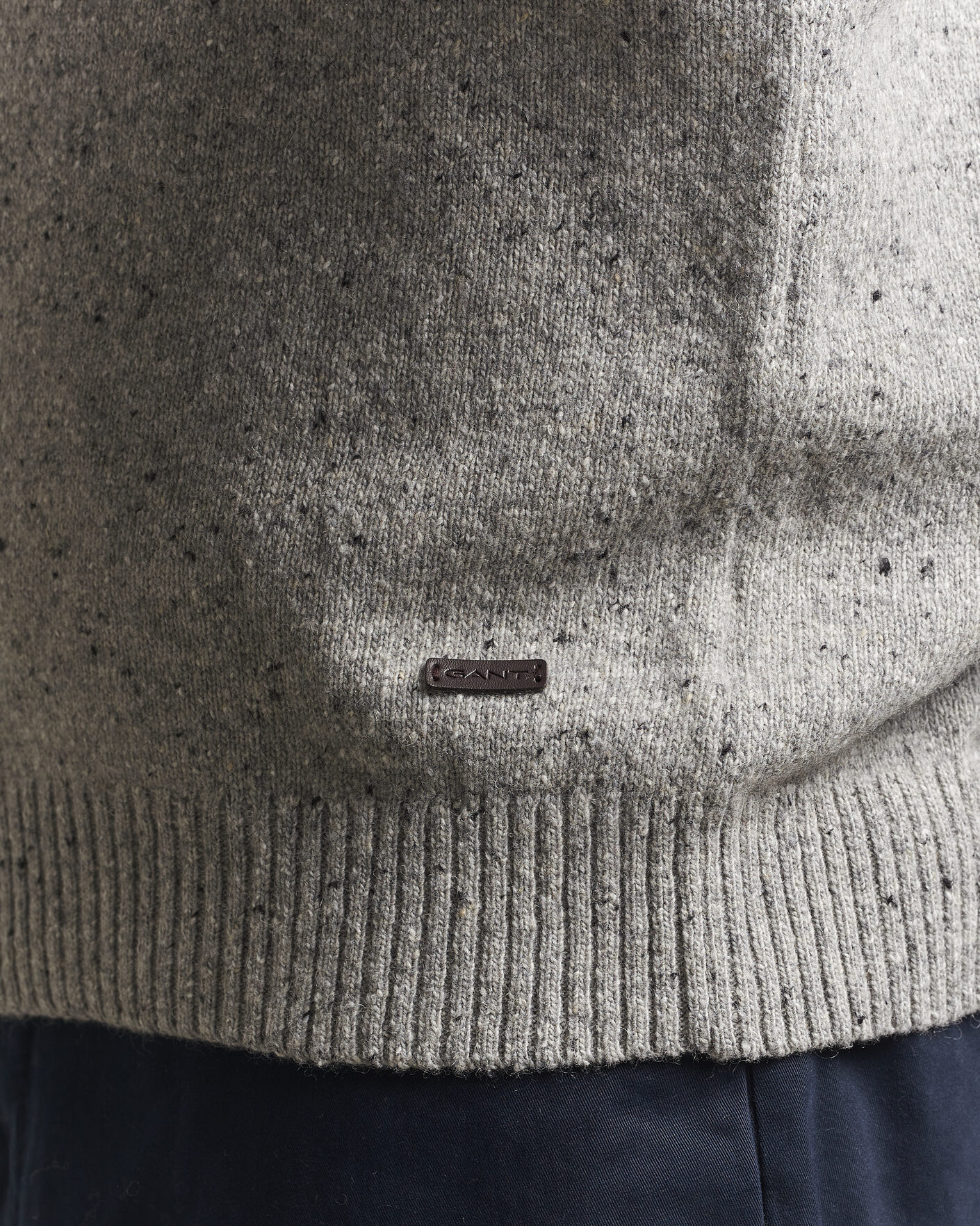 Heren | Truien | Gant | Neps Wool Polo Grey Melange