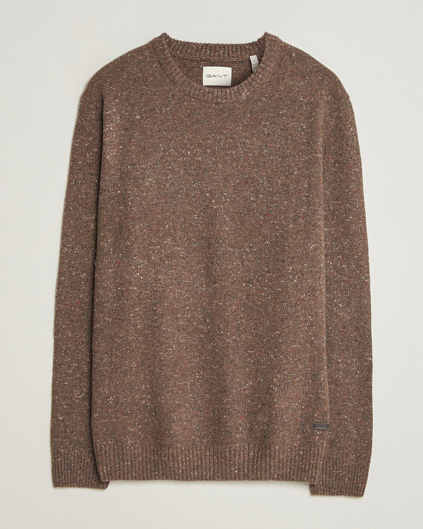 Heren | Truien | Gant | Neps Wool Crew Neck Sweater Faded Taupe