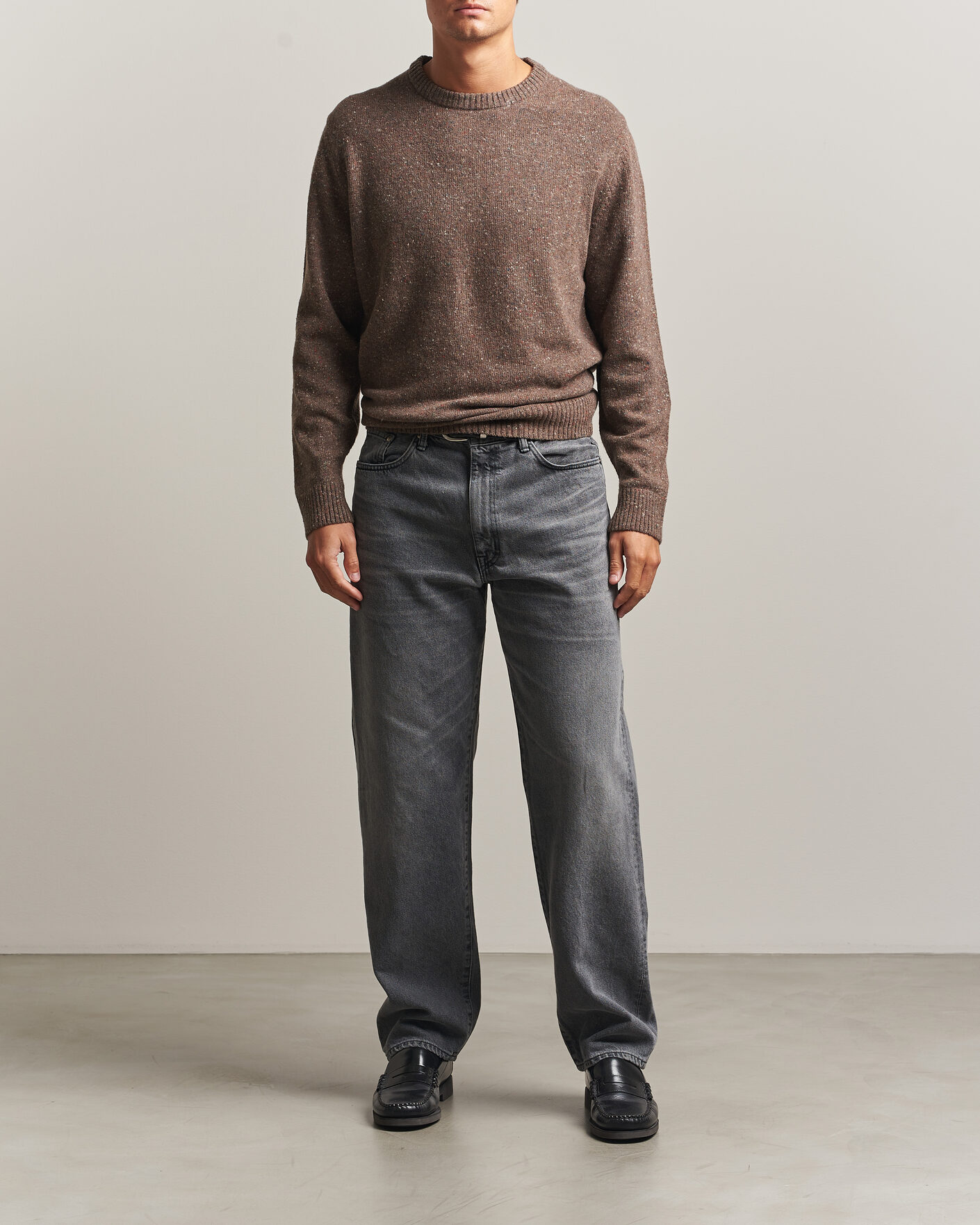 Heren | Truien | Gant | Neps Wool Crew Neck Sweater Faded Taupe