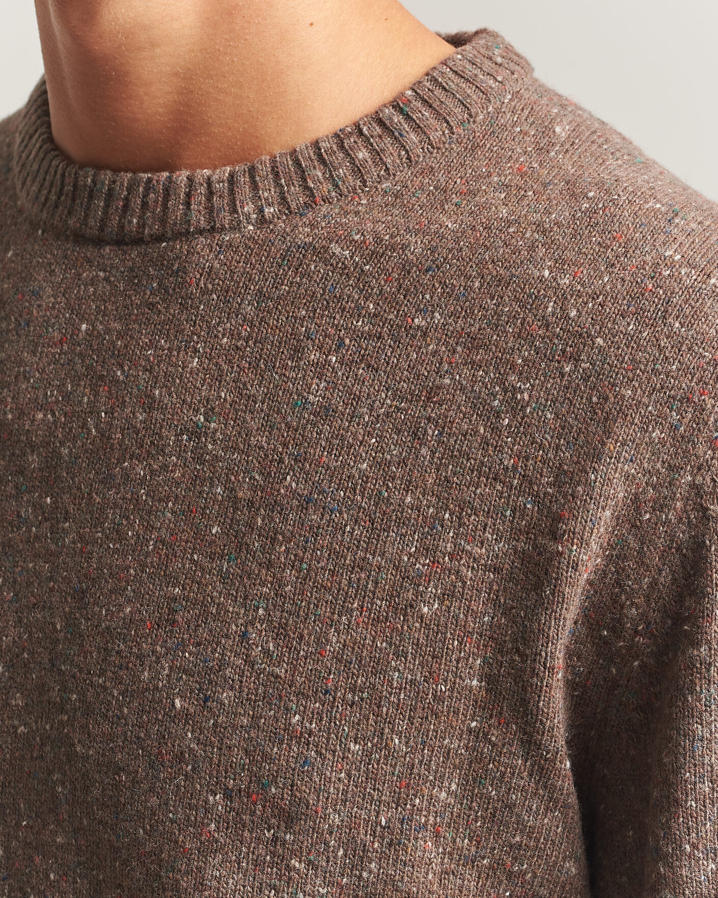 Heren | Truien | Gant | Neps Wool Crew Neck Sweater Faded Taupe