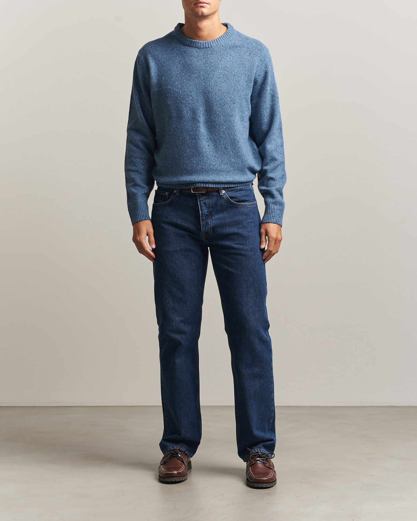 Heren | Truien | Gant | Neps Wool Crew Neck Sweater Blue Horizon