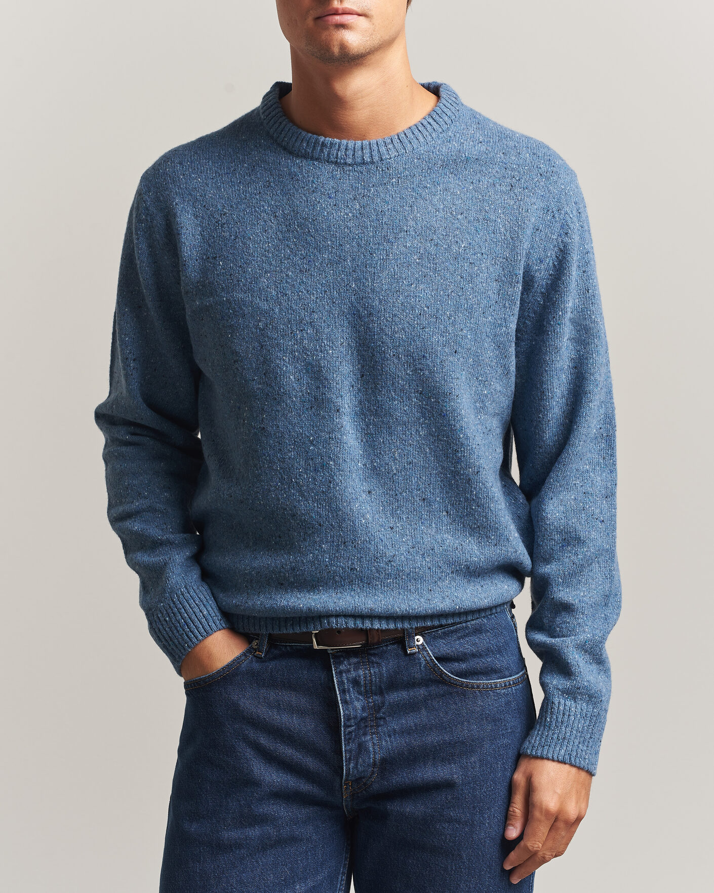 Heren | Truien | Gant | Neps Wool Crew Neck Sweater Blue Horizon