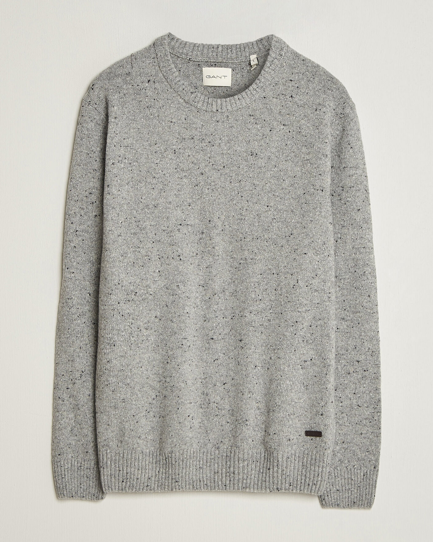 Heren | Truien | Gant | Neps Wool Crew Neck Sweater Grey Melange