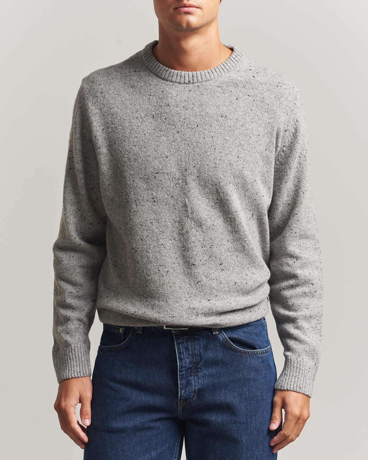 Heren | Truien | Gant | Neps Wool Crew Neck Sweater Grey Melange