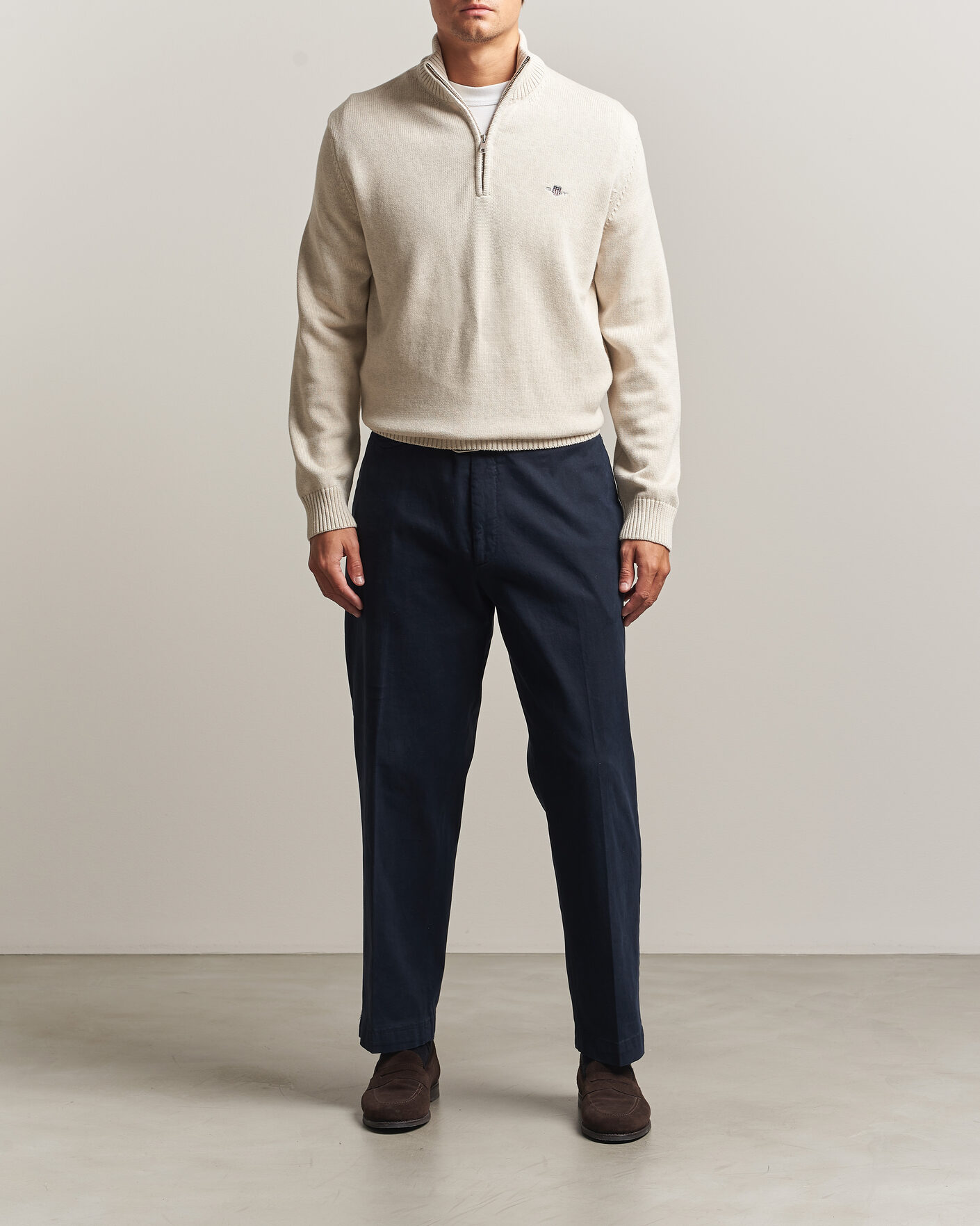 Heren | Truien | Gant | Casual Cotton Half Zip Seed Melange