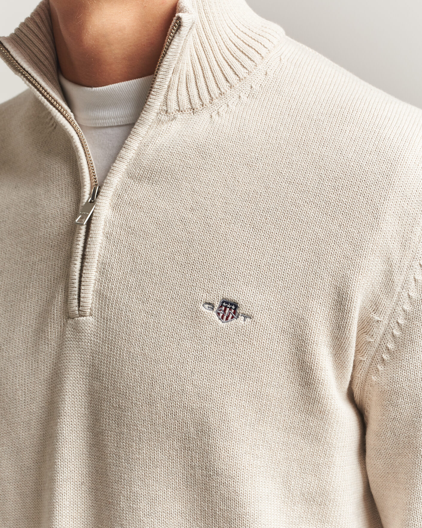 Heren | Truien | Gant | Casual Cotton Half Zip Seed Melange