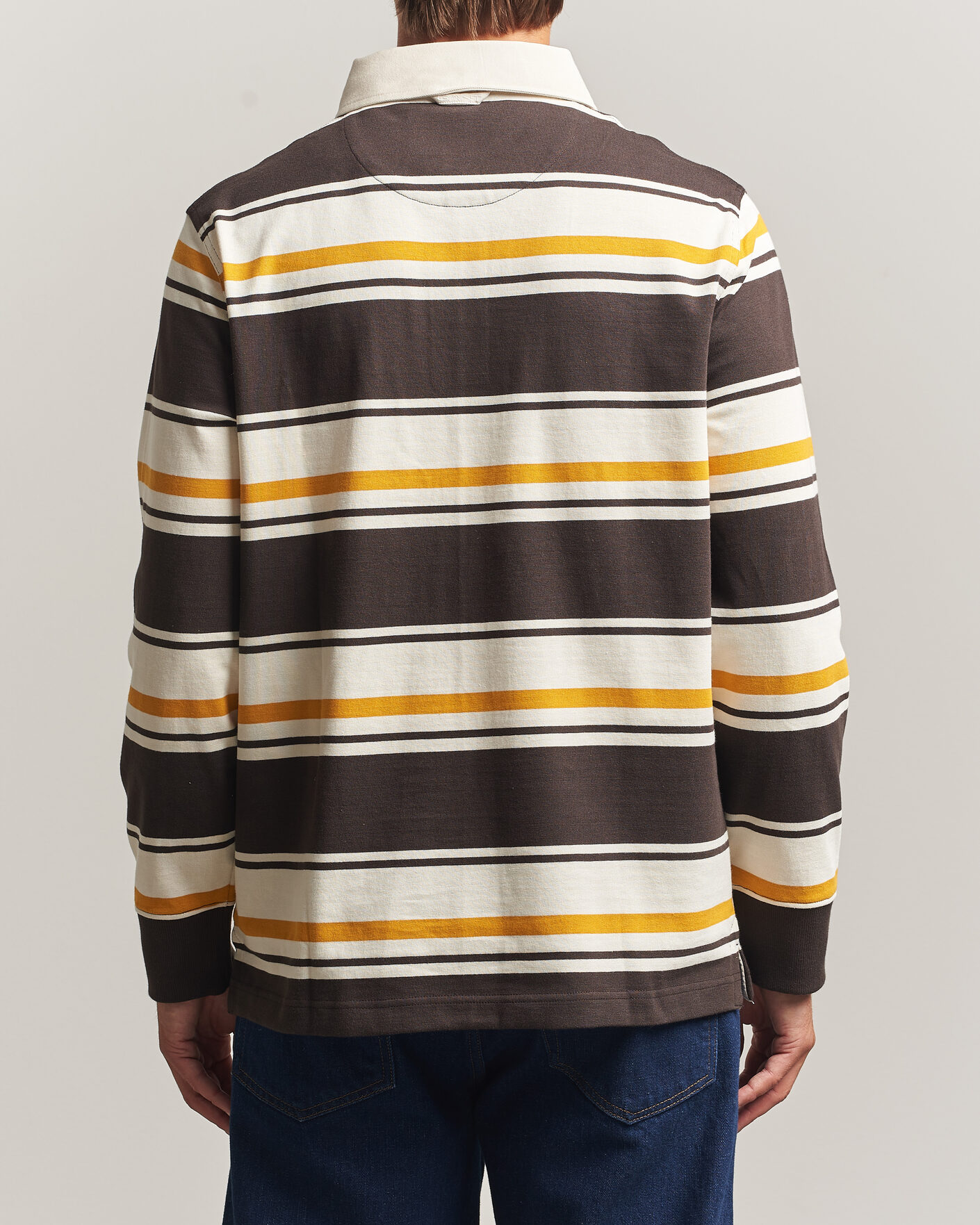 Heren | Truien | Gant | Striped Heavy Rugger Charred Wood Brown