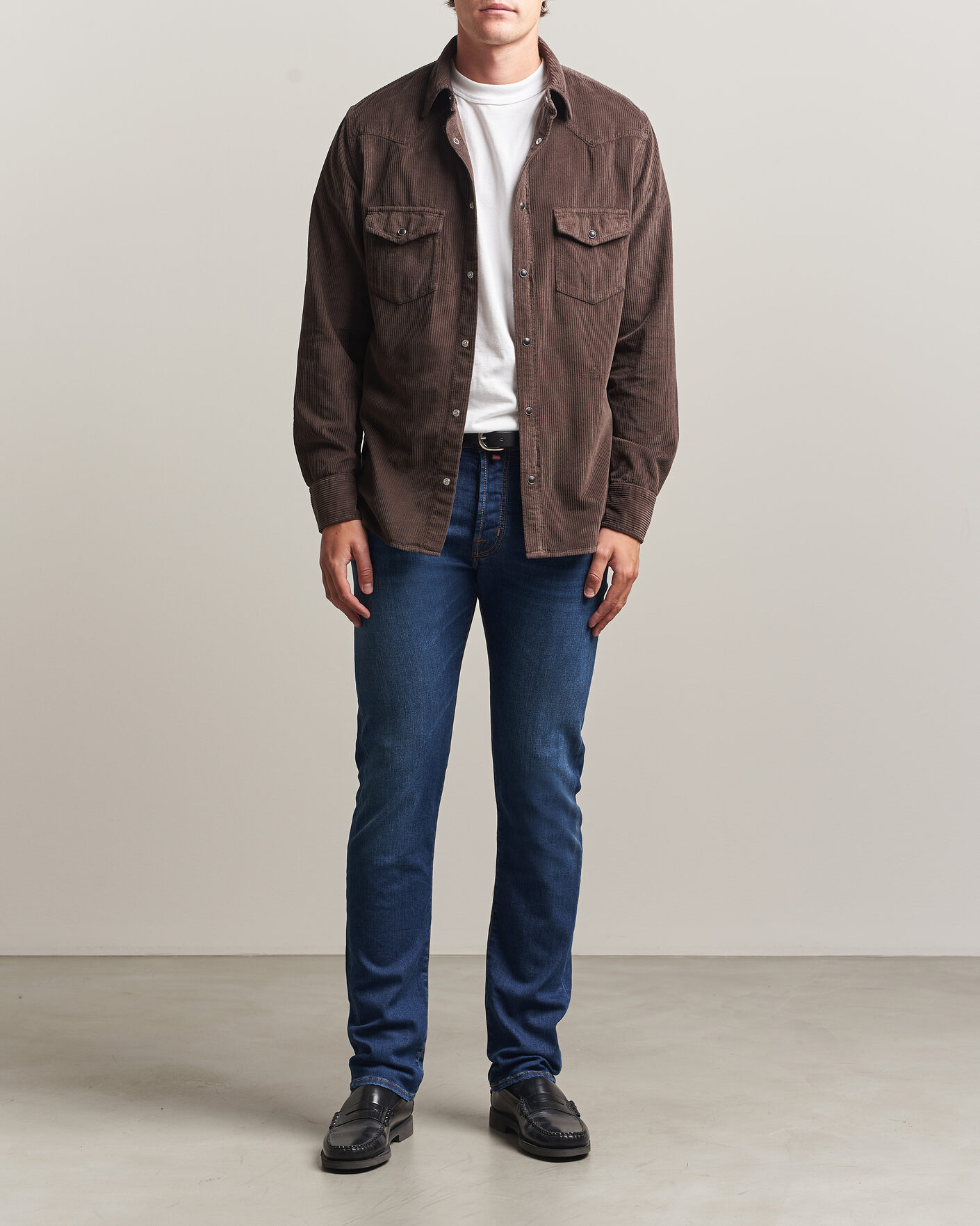 Heren | Overhemden | Jacob Cohën | Cord Pocket Overshirt Brown