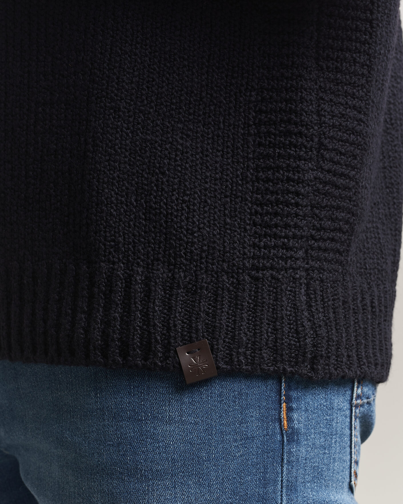 Heren | Truien | Jacob Cohën | Muffled Virgin Wool Link Stitch Sweater Navy