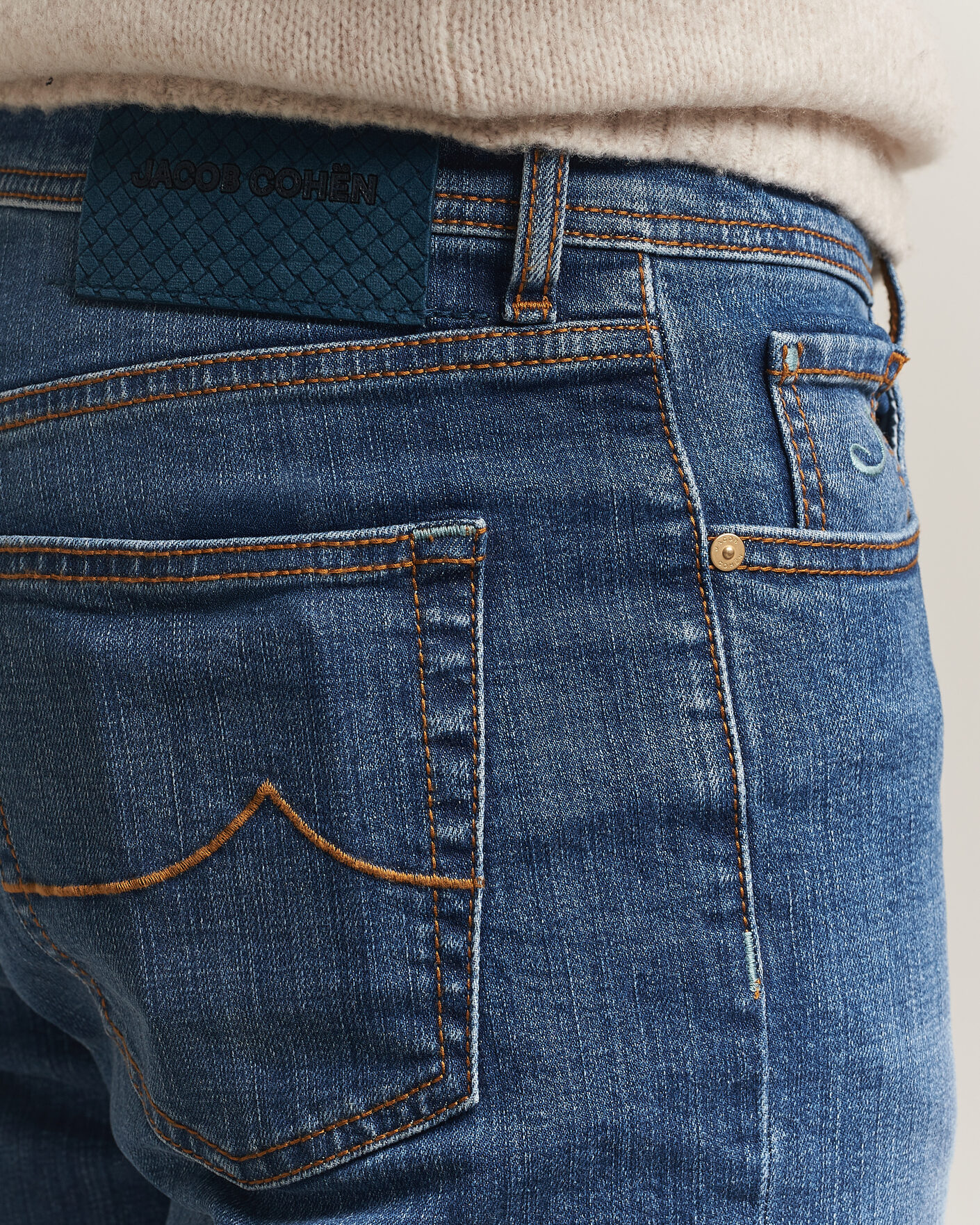 Heren | Jeans | Jacob Cohën | Edos Regular Straight Fit Jeans Mid Blue