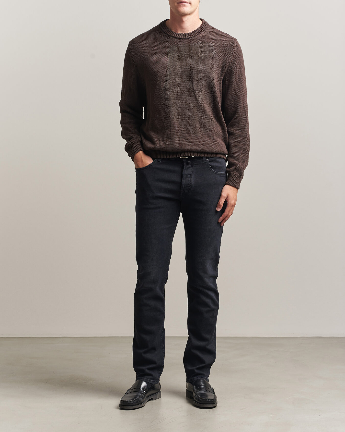 Heren | Jeans | Jacob Cohën | Bard Slim Fit Stretch Jeans Washed Black
