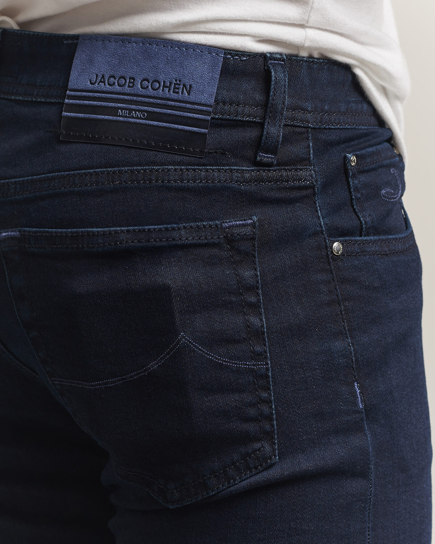 Heren | Jeans | Jacob Cohën | Bard Slim Fit Stretch Jeans Overdyed Blue