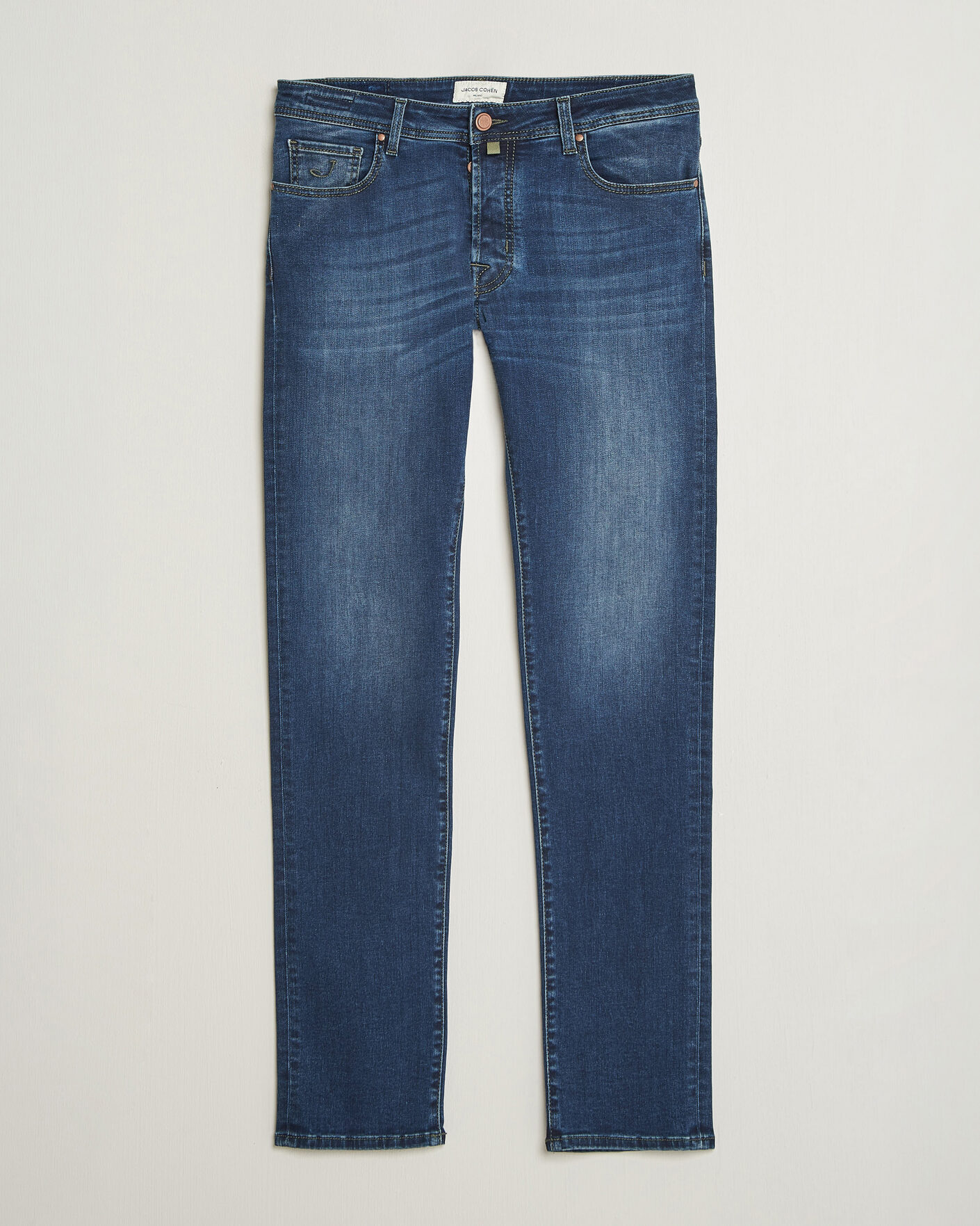 Heren | Jeans | Jacob Cohën | Bard Slim Fit Stretch Jeans Mid Blue