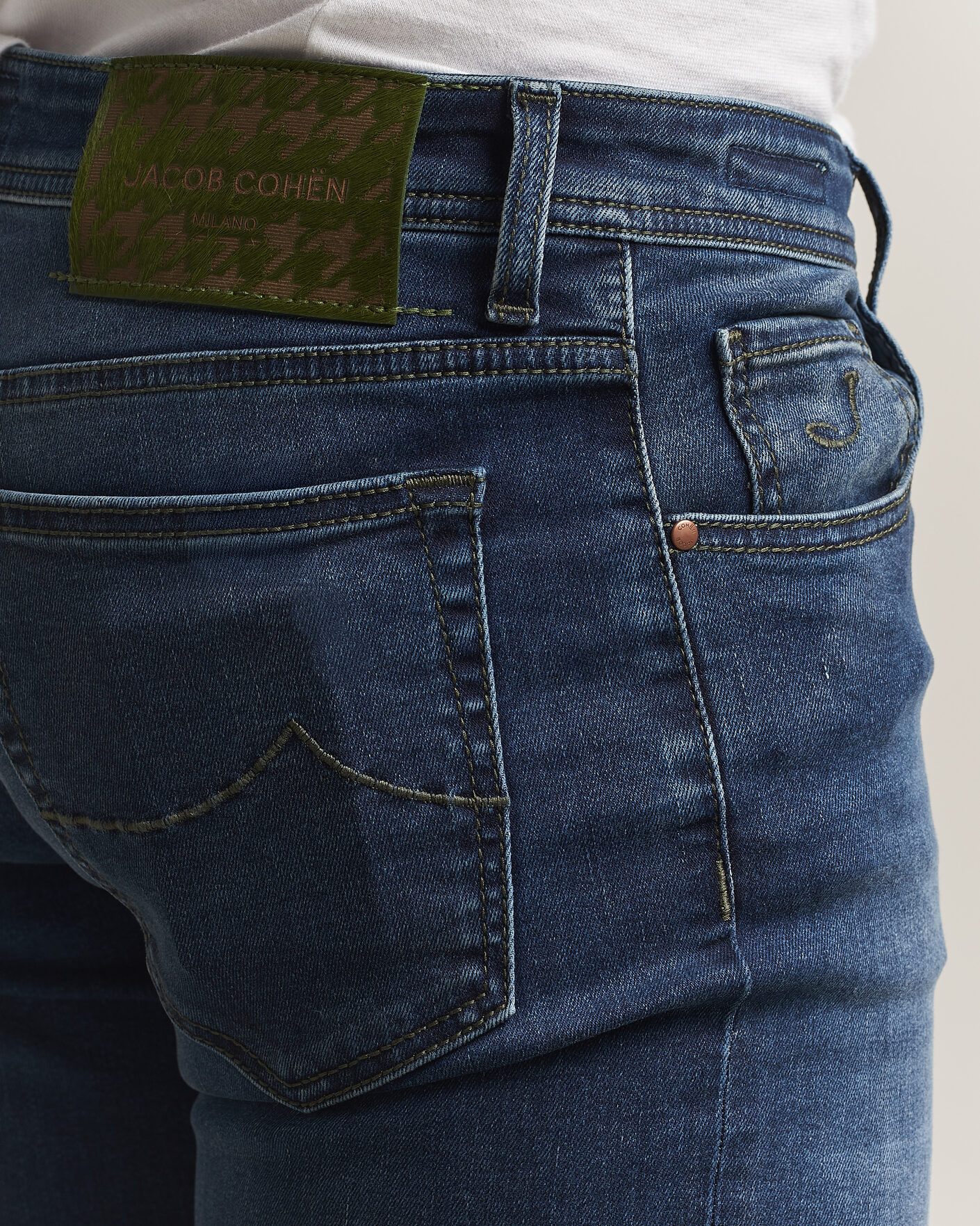 Heren | Jeans | Jacob Cohën | Bard Slim Fit Stretch Jeans Mid Blue