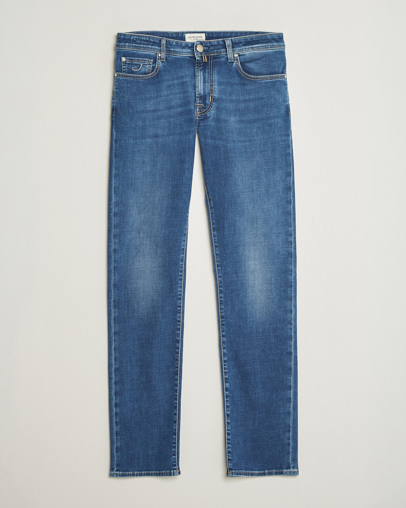 Heren | Jeans | Jacob Cohën | Bard Fast Slim Fit Stretch Jeans Mid Blue