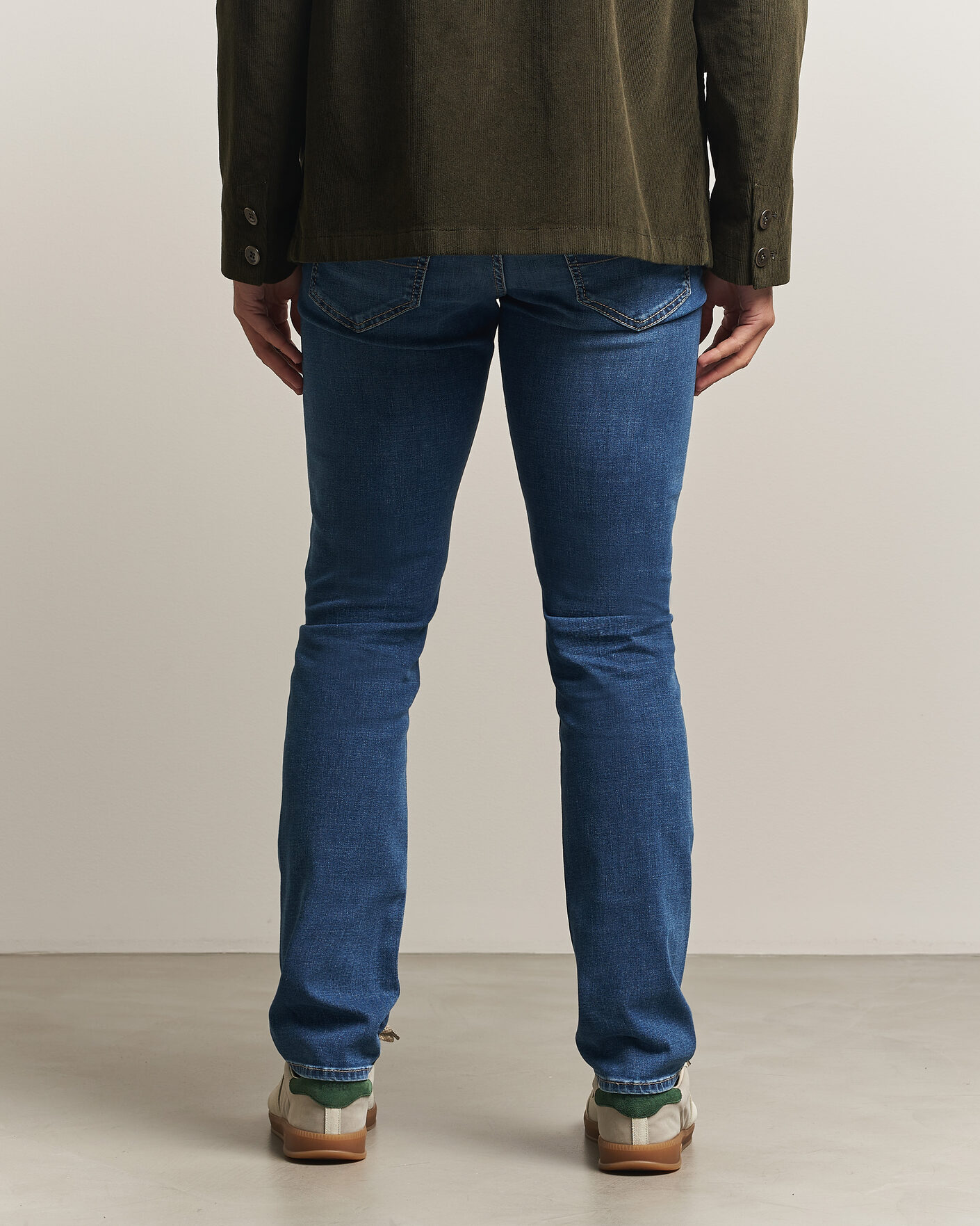 Heren | Jeans | Jacob Cohën | Bard Fast Slim Fit Stretch Jeans Mid Blue