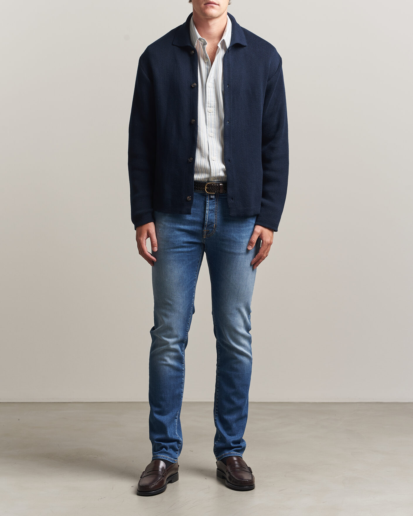 Heren | Jeans | Jacob Cohën | Bard Slim Fit Stretch Jeans Light Blue