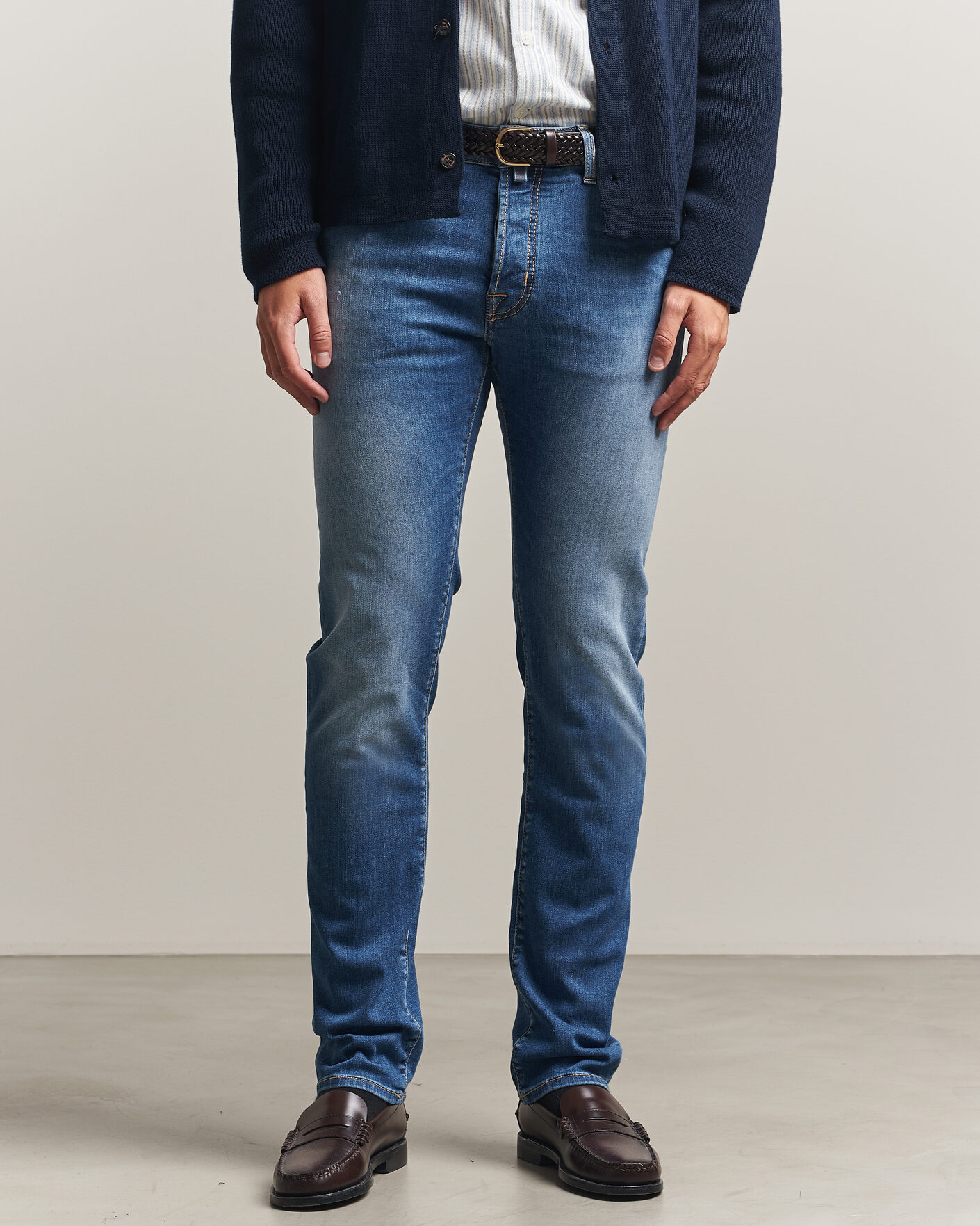 Heren | Jeans | Jacob Cohën | Bard Slim Fit Stretch Jeans Light Blue