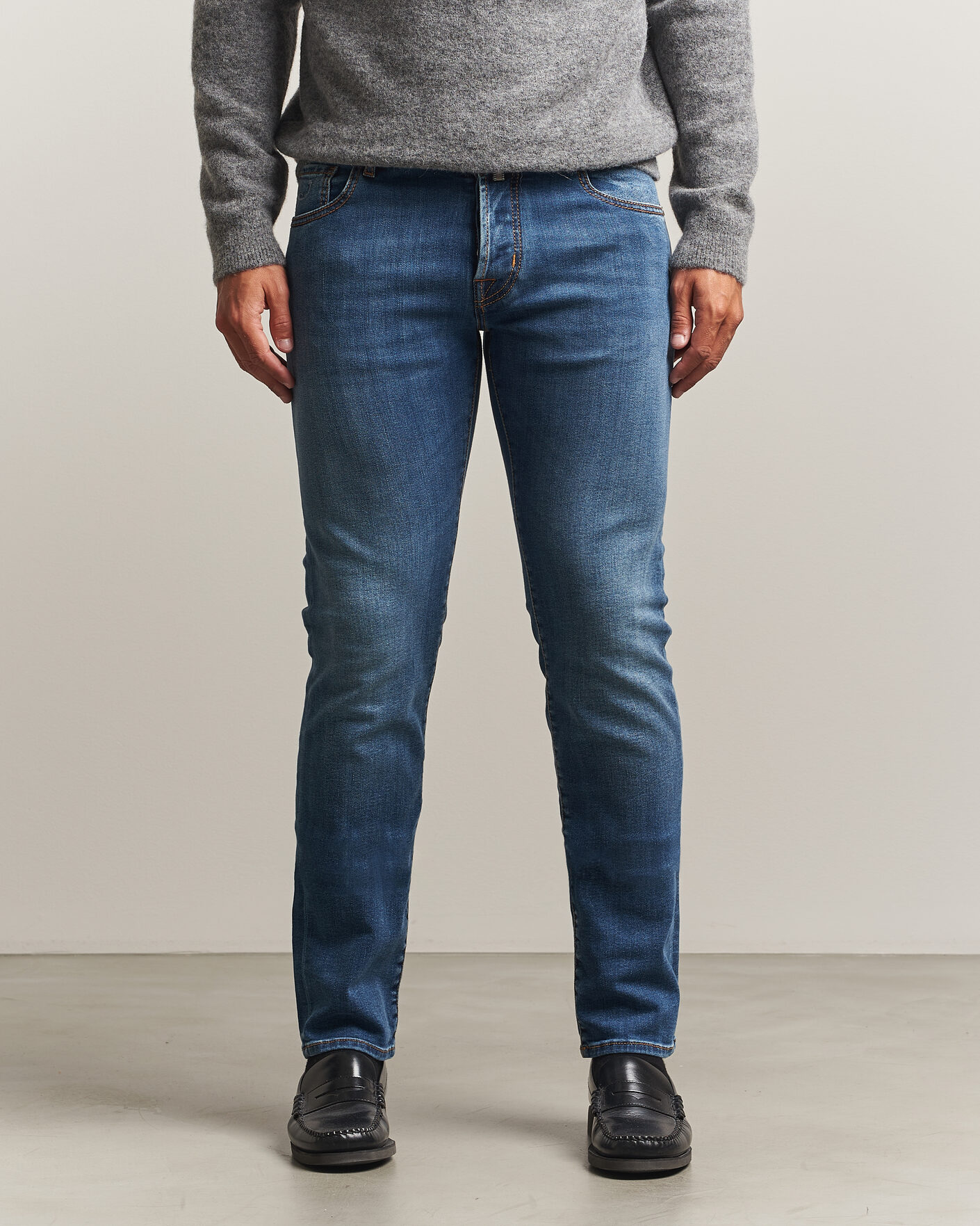 Heren | Jeans | Jacob Cohën | Nick F1 Slim Fit Stretch Jeans Light Blue