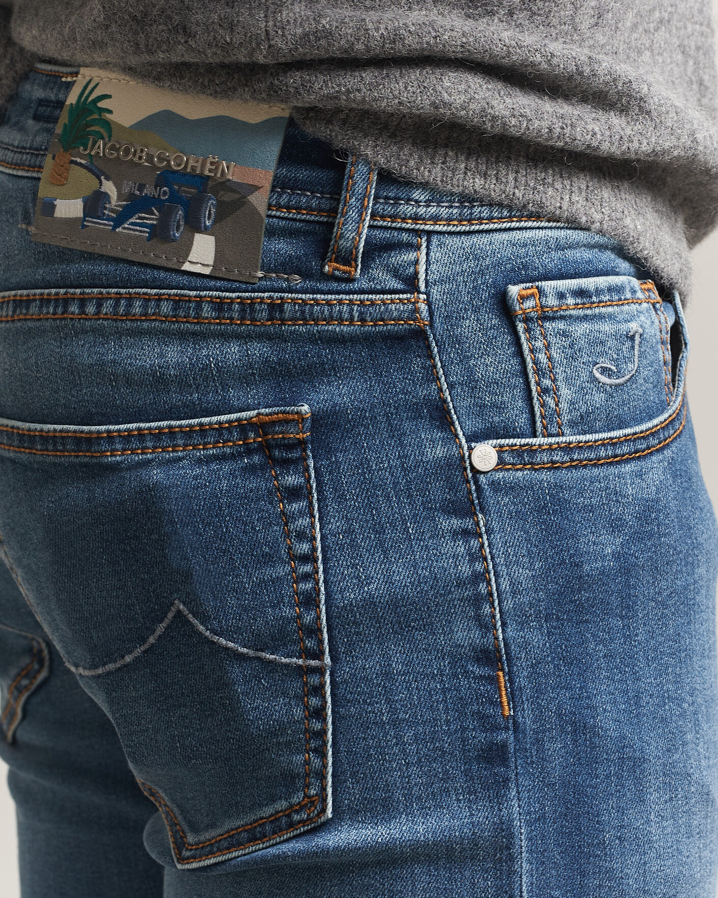 Heren | Jeans | Jacob Cohën | Nick F1 Slim Fit Stretch Jeans Light Blue