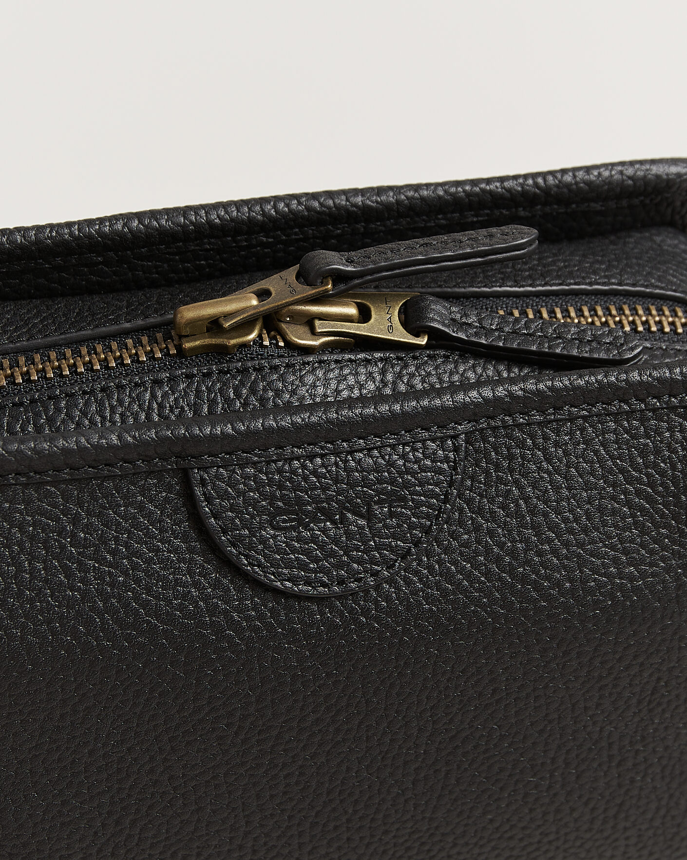 Heren | Tassen | Gant | Grained Leather Wash Bag Black
