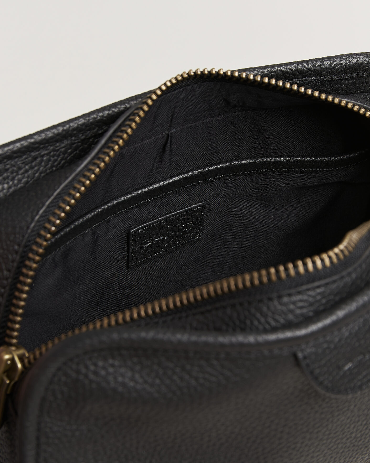 Heren | Tassen | Gant | Grained Leather Wash Bag Black
