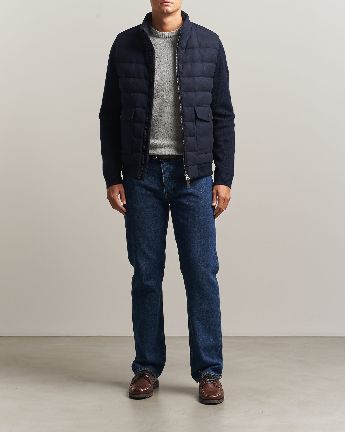 Heren | Jassen | Gant | Padded Hybrid Flannel Jacket Evening Blue