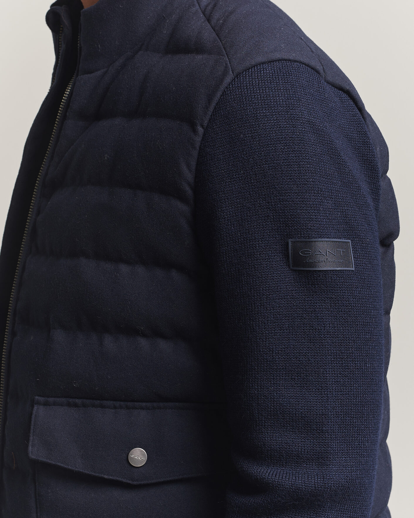 Heren | Jassen | Gant | Padded Hybrid Flannel Jacket Evening Blue