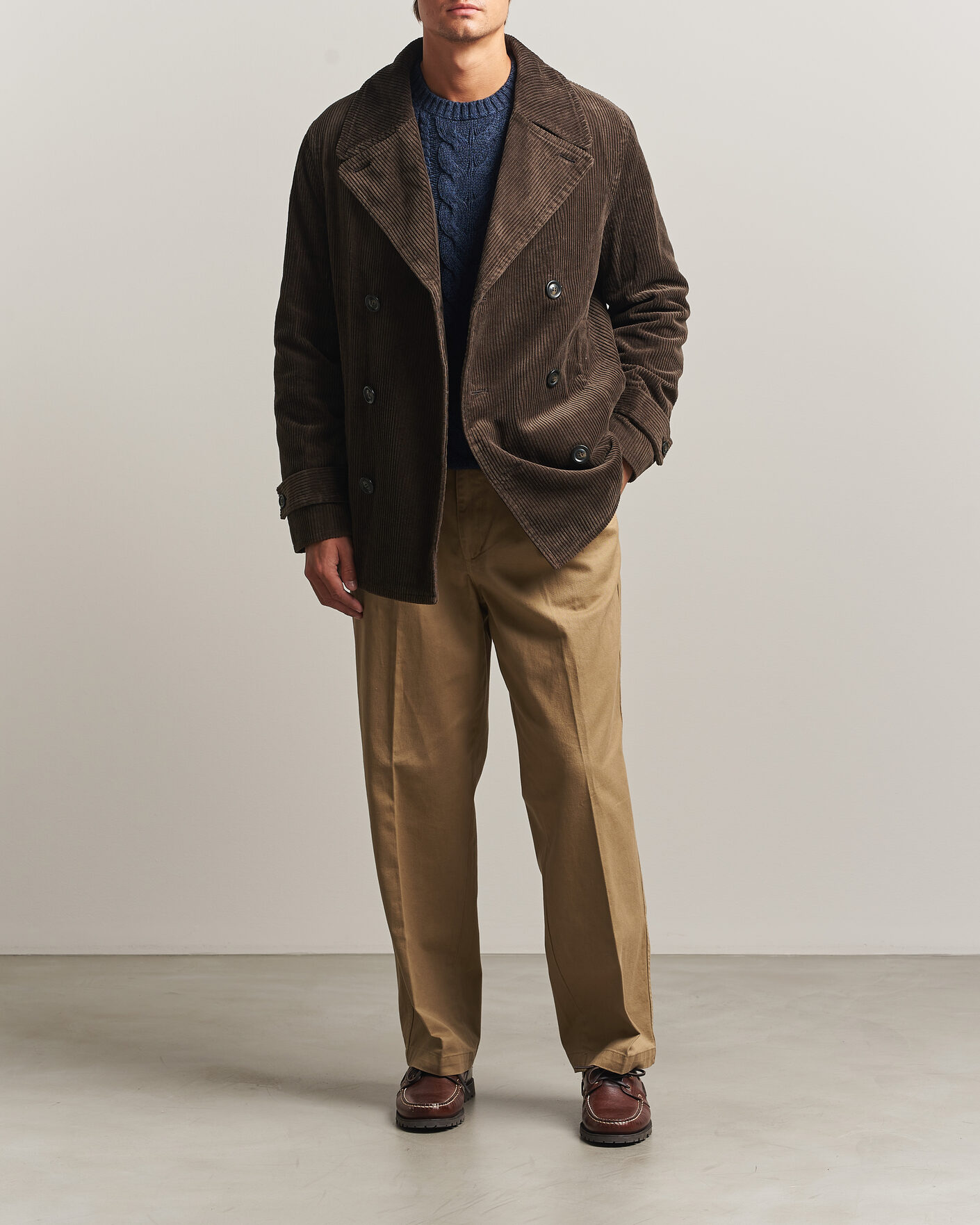 Heren | Jassen | Gant | Corduroy Peacoat Black Brown