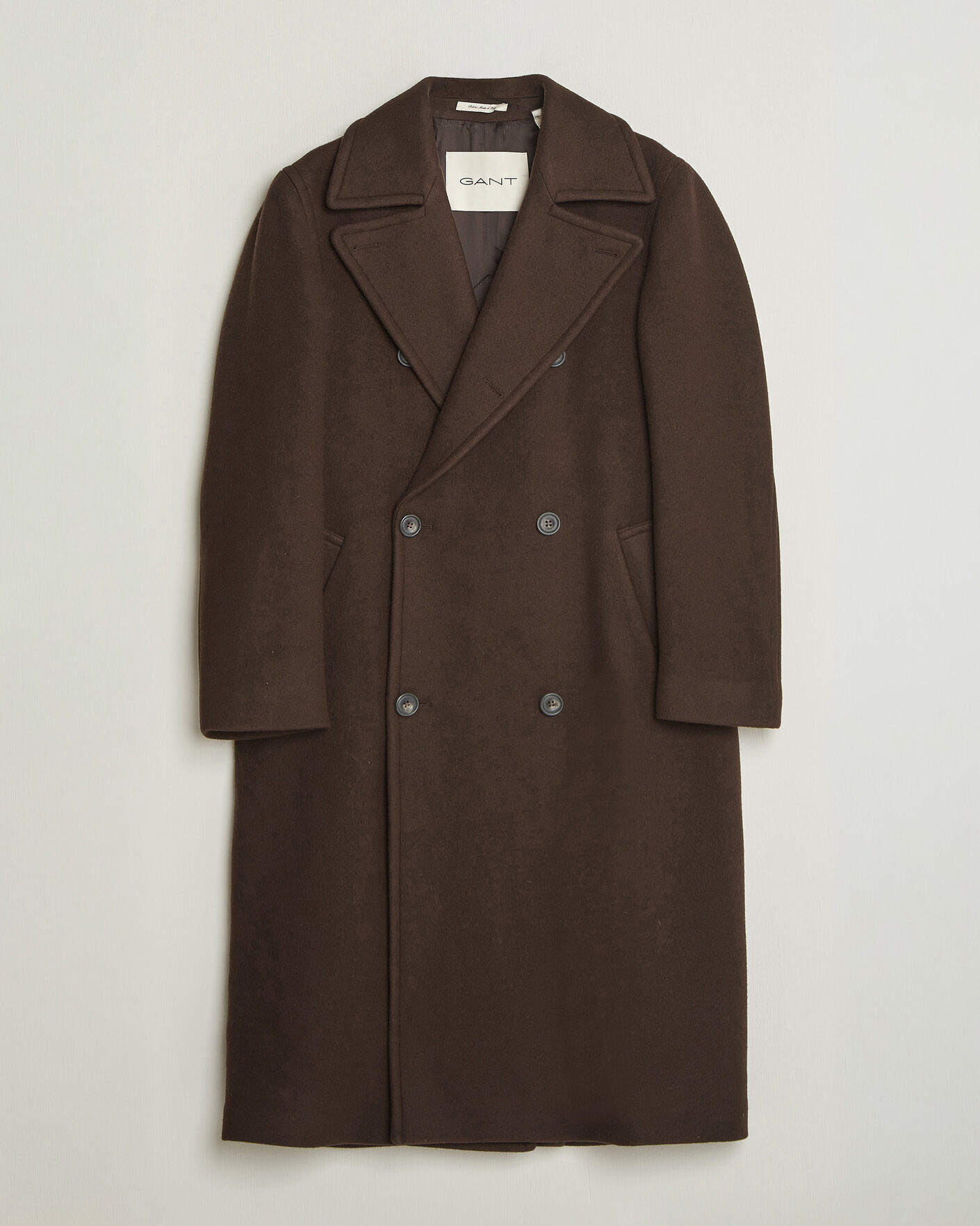 Heren | Jassen | Gant | Wool Double Breasted Belted Coat Black Brown
