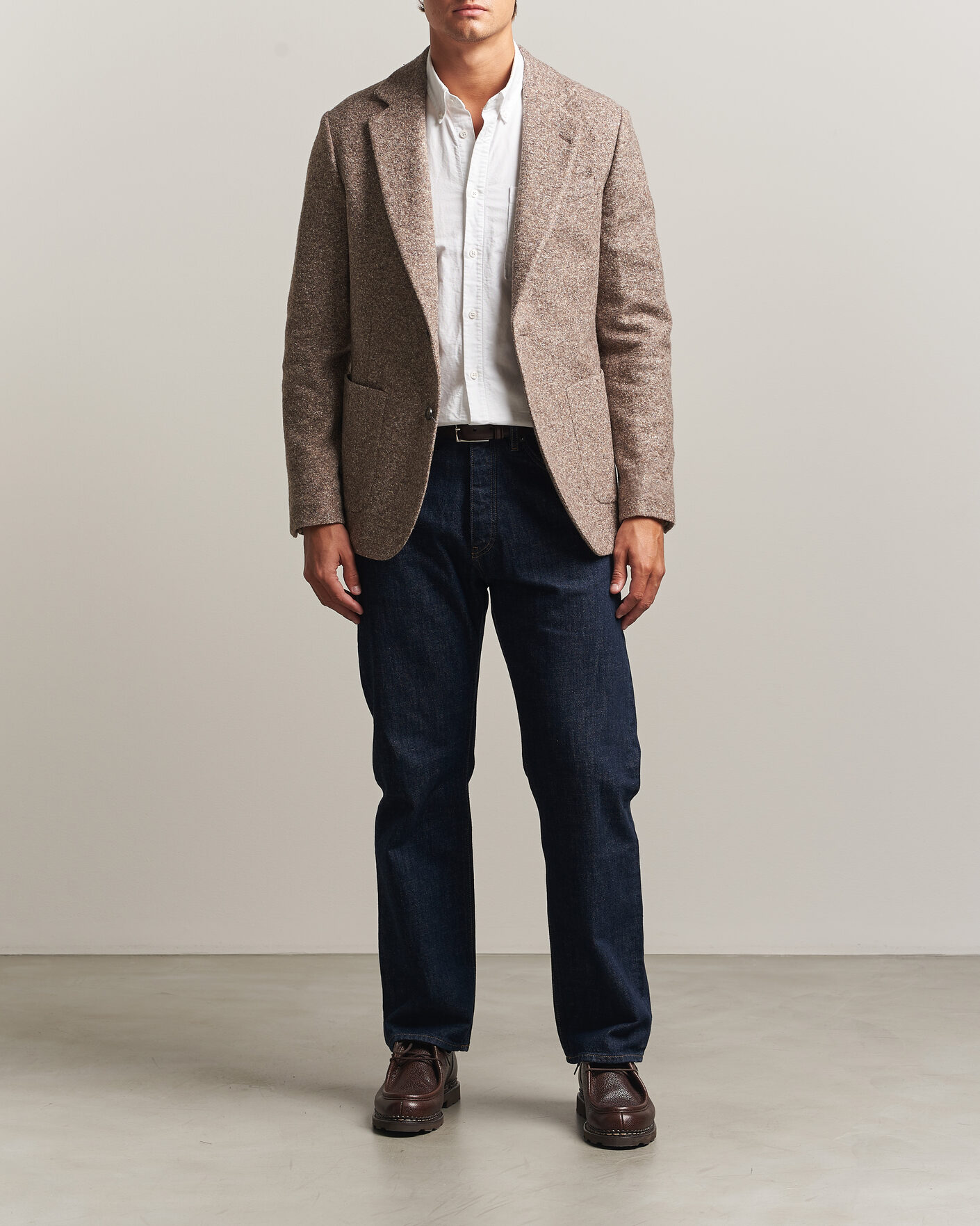 Heren | Blazers | Gant | Wool/Silk Jersey Blazer Clay Beige