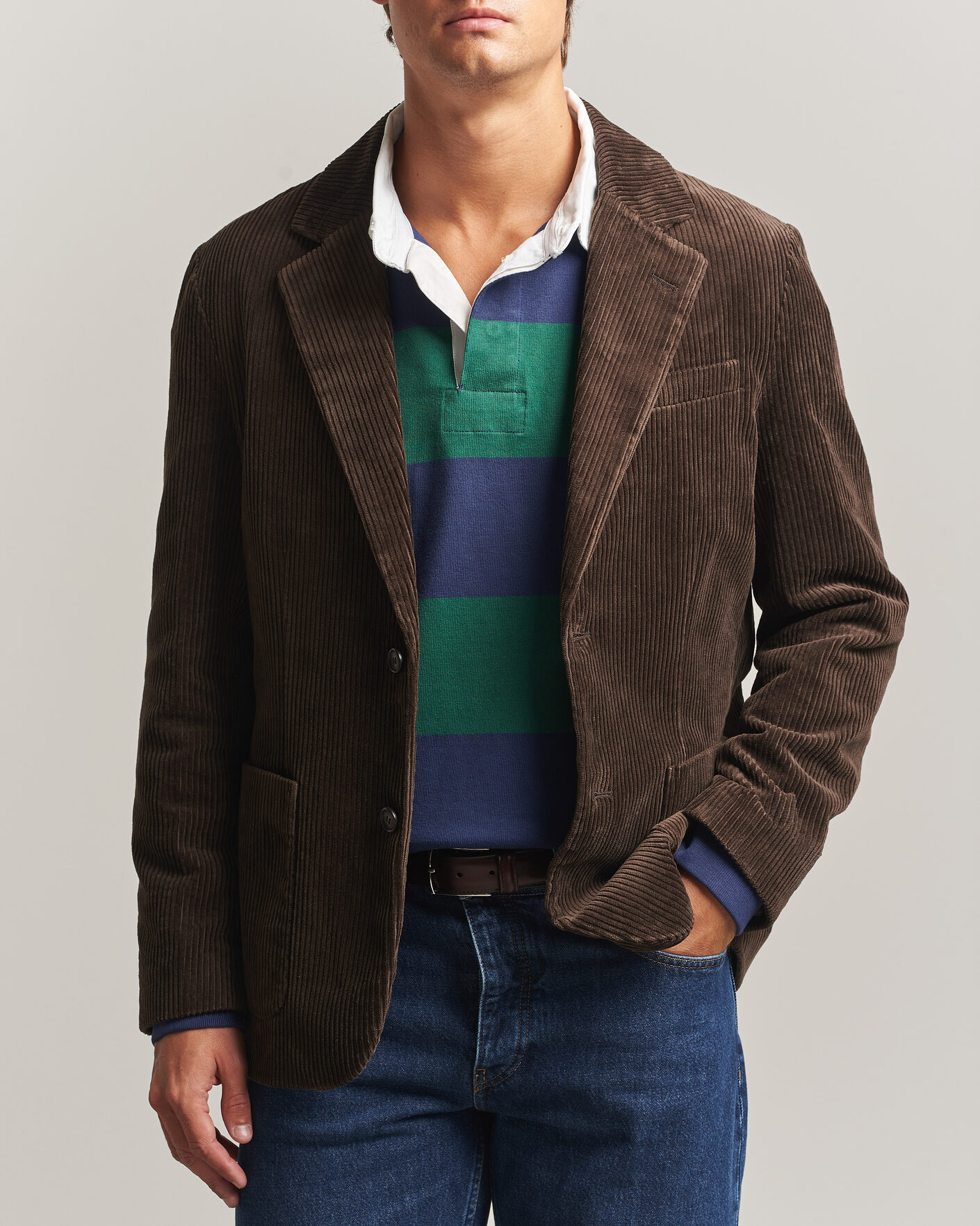 Heren | Blazers | Gant | Corduroy Blazer Black Brown