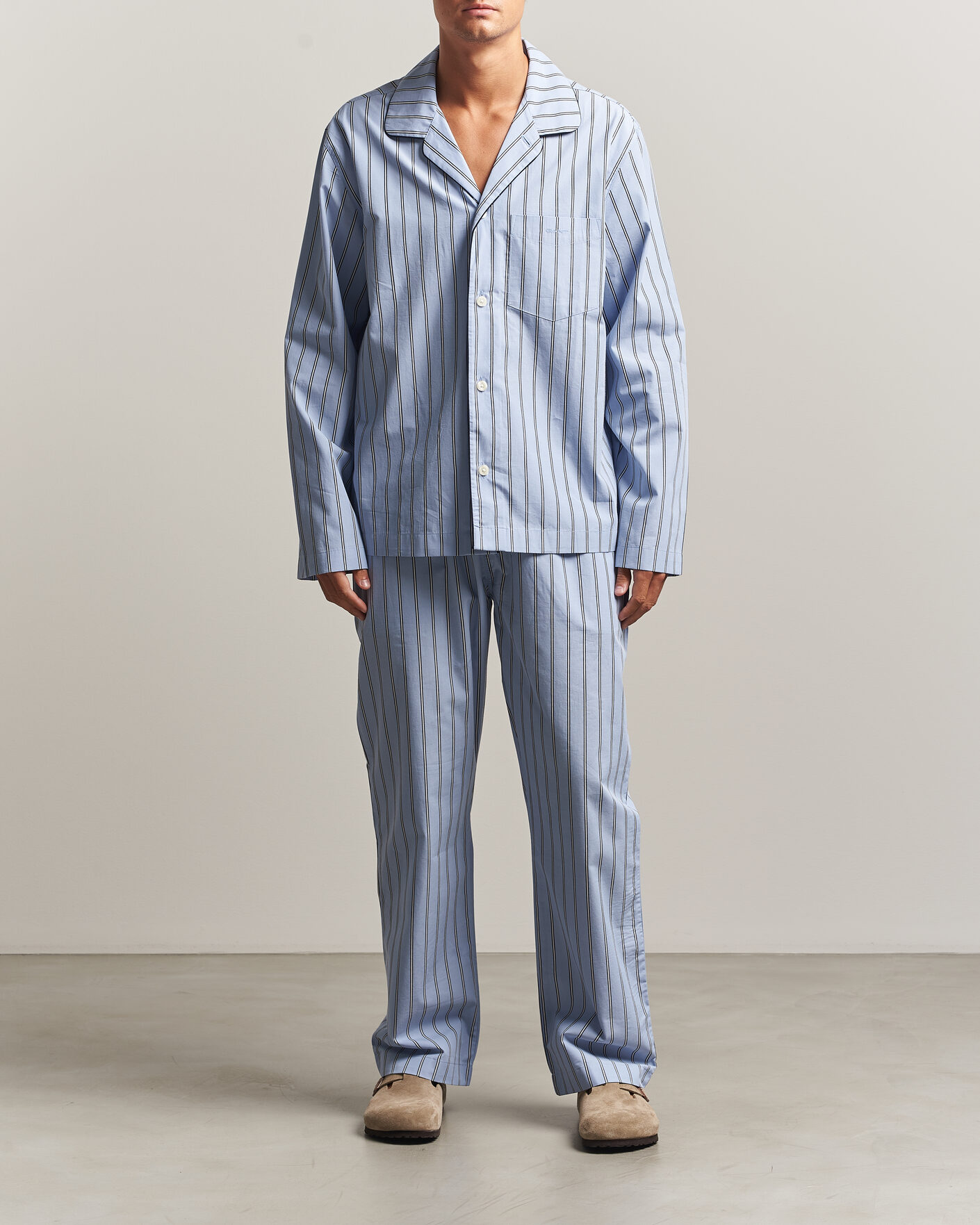 Heren | Pyjama's en gewaden | Gant | Poplin Striped Pyjama Set Light Blue