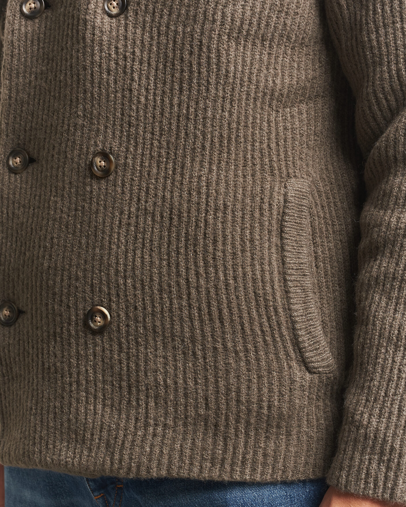 Heren | Truien | Gant | Wool/Yak Knitted Cardigan Faded Taupe
