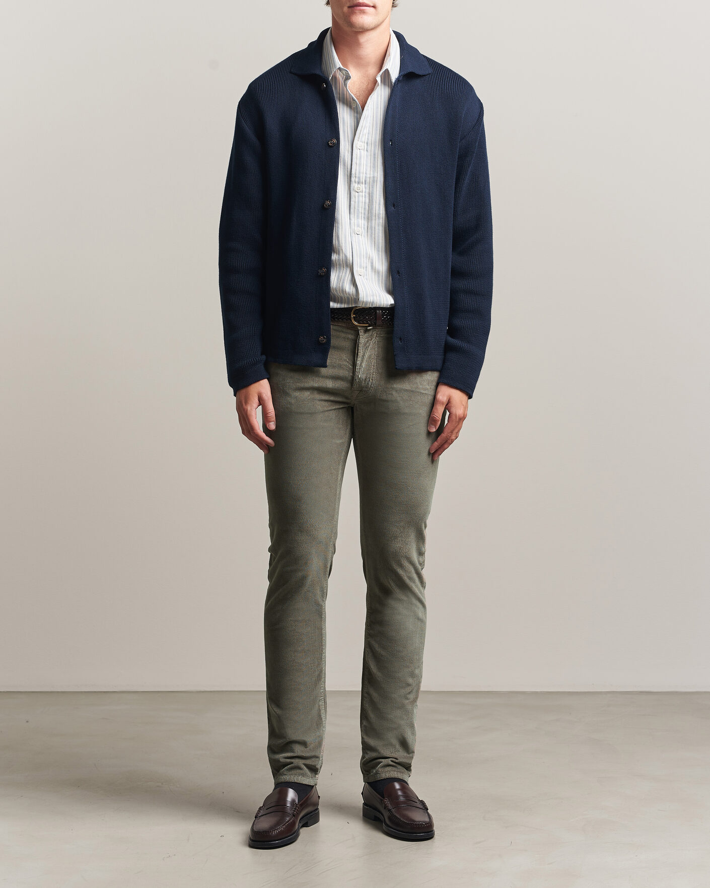 Heren | Broeken | Jacob Cohën | Bard 5-Pocket Medium Corduroy Trousers Taupe