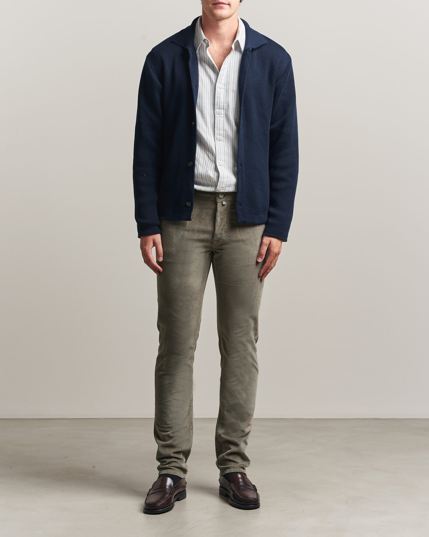 Heren | Broeken | Jacob Cohën | Bard 5-Pocket Medium Corduroy Trousers Taupe