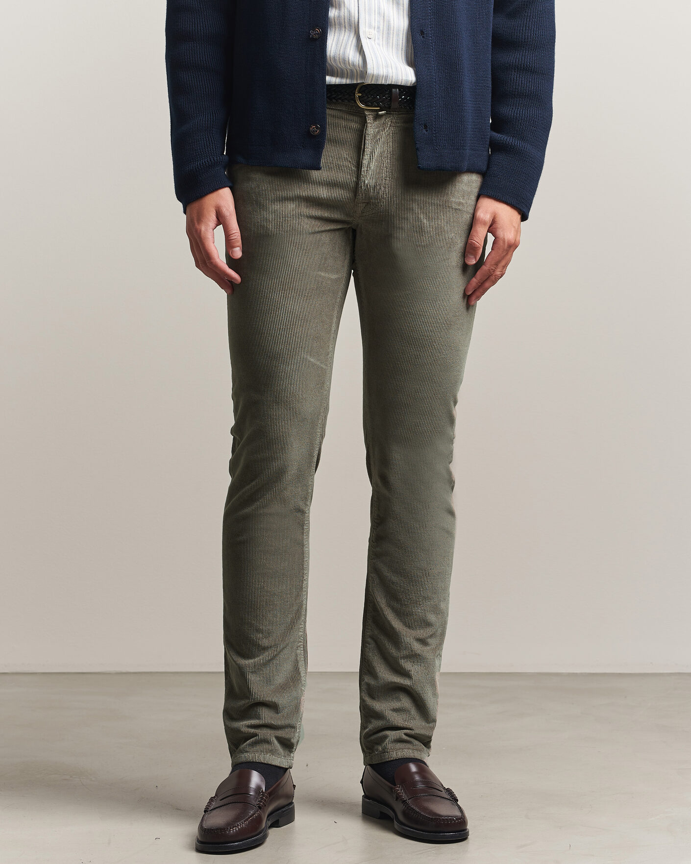 Heren | Broeken | Jacob Cohën | Bard 5-Pocket Medium Corduroy Trousers Taupe