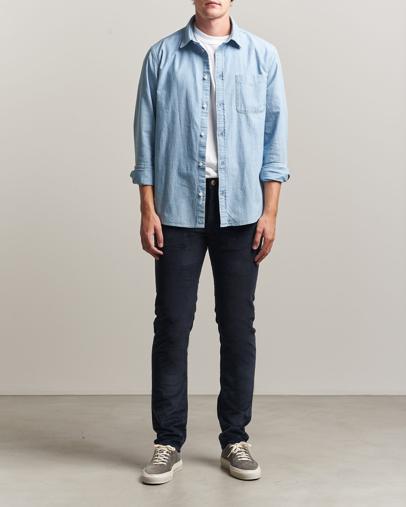 Heren | Broeken | Jacob Cohën | Bard 5-Pocket Medium Corduroy Trousers Navy